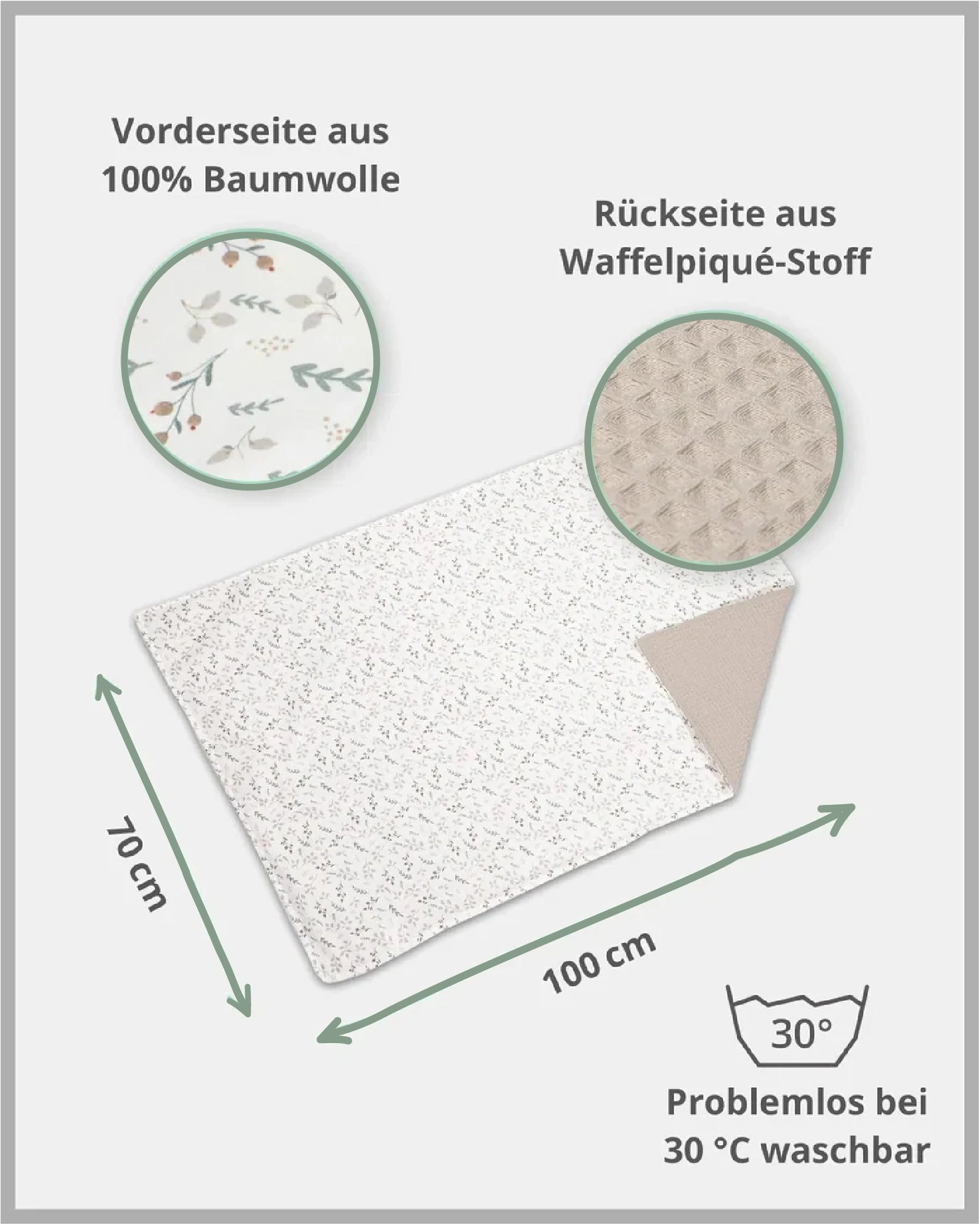 Babydecke Floral Sand-ULLENBOOM Baby