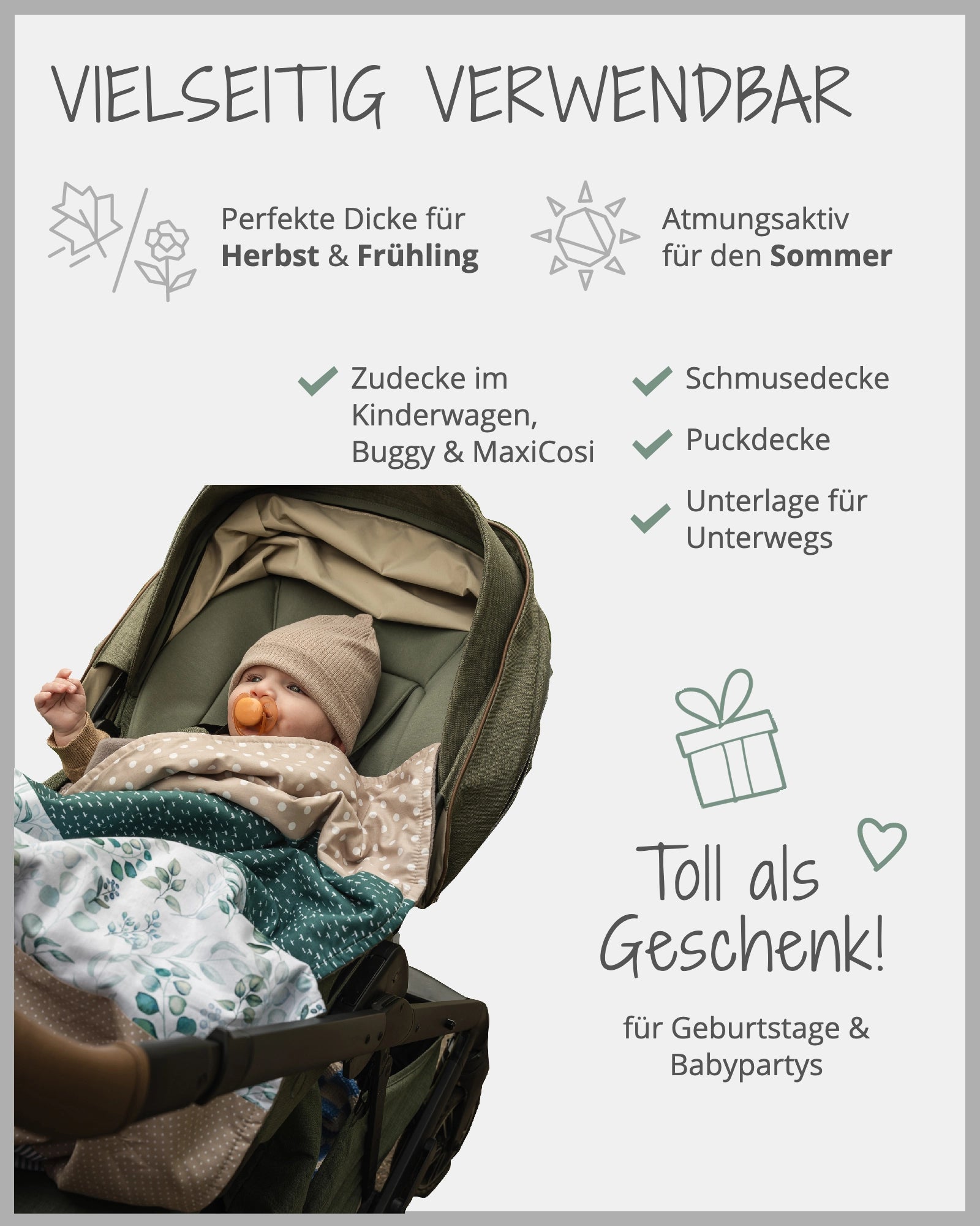 Babydecke SALBEIGRÜN REGENWALD-ULLENBOOM Baby