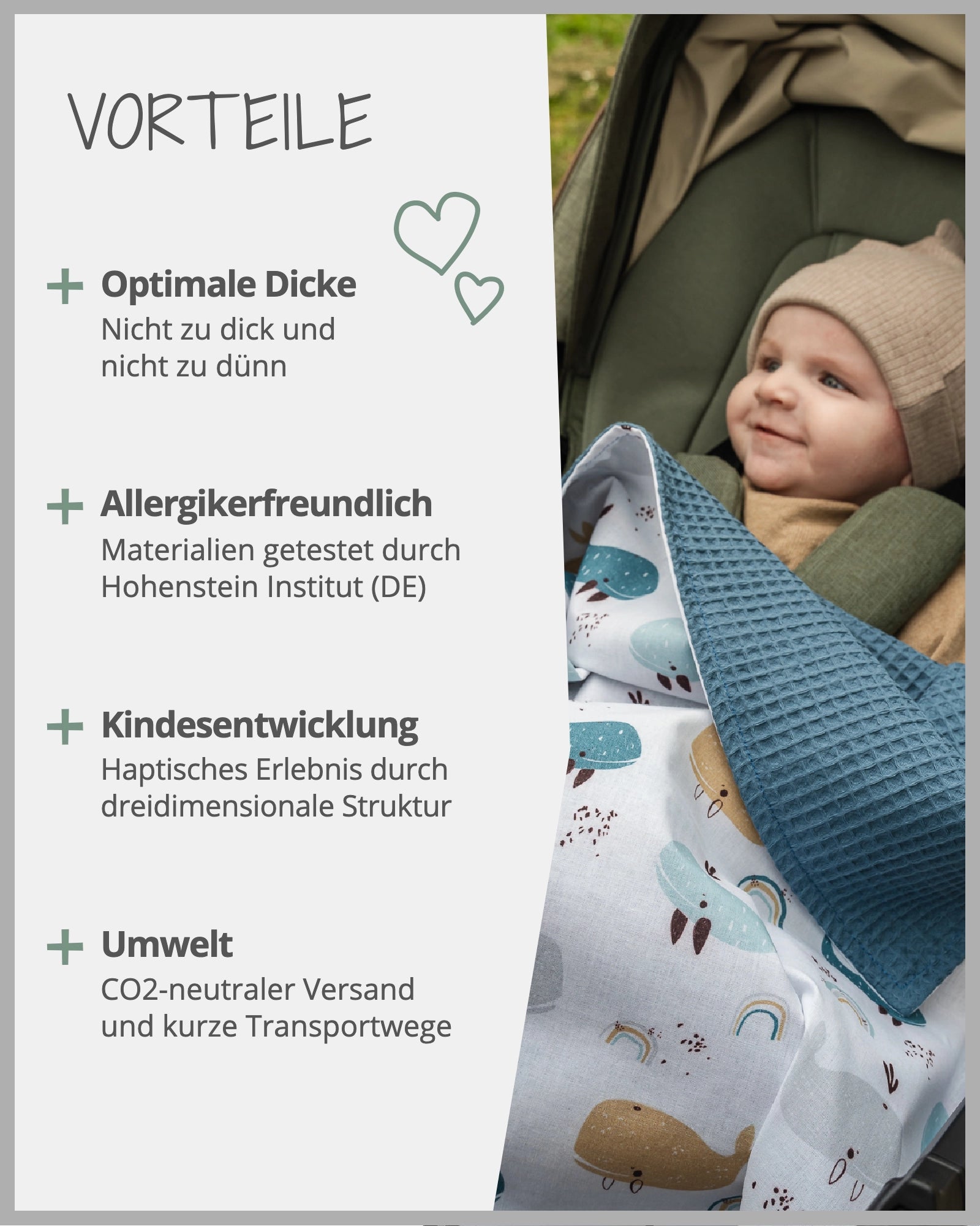 Babydecke BLAU WALE-ULLENBOOM Baby