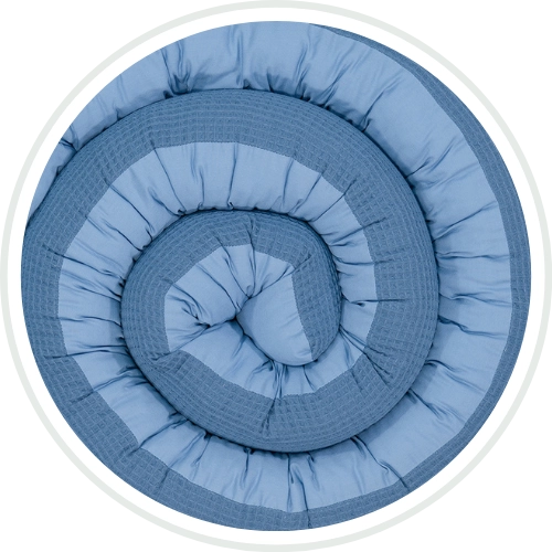 Waffelpiqué Baby Bettschlange ULLENBOOM Design Blau