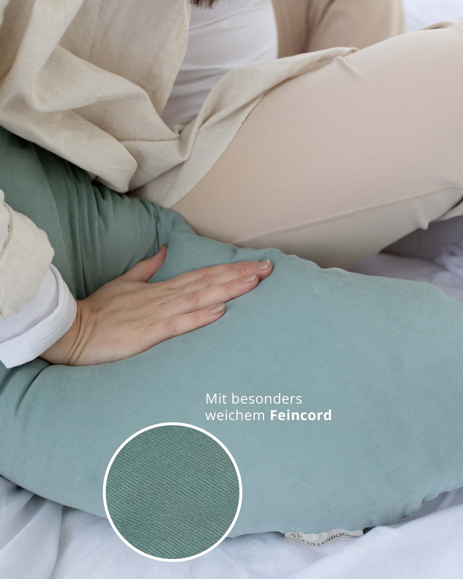 Stillkissen mit Inlett Feincord Mint