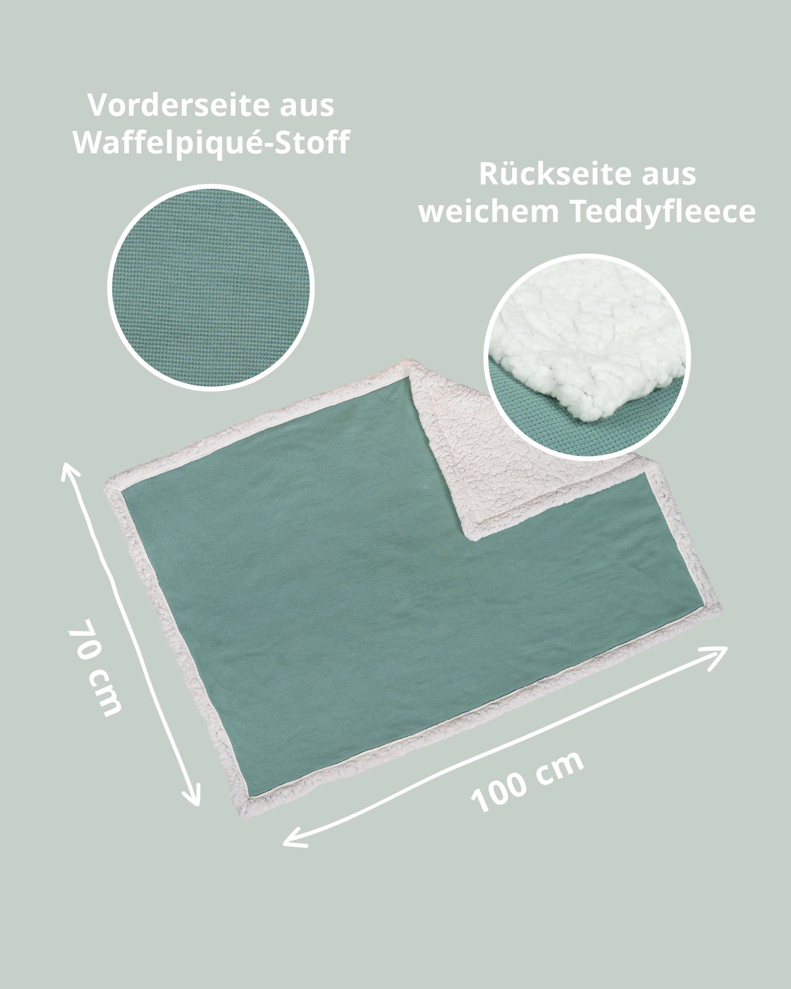 Babydecke Teddy Salbeigrün
