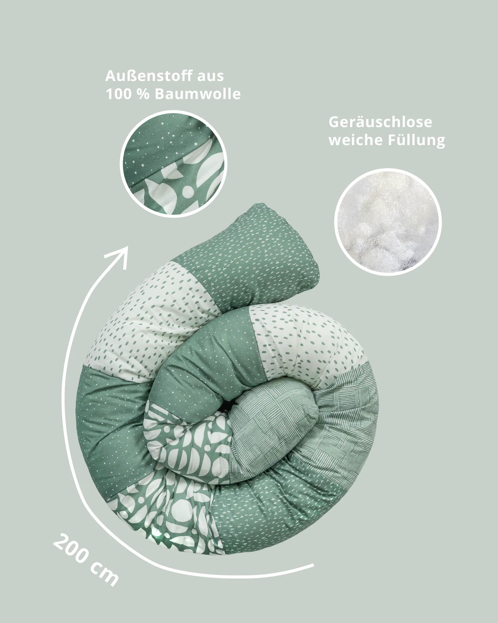 Baby Bettschlange Classic Grün-Bettschlangen-ULLENBOOM Baby