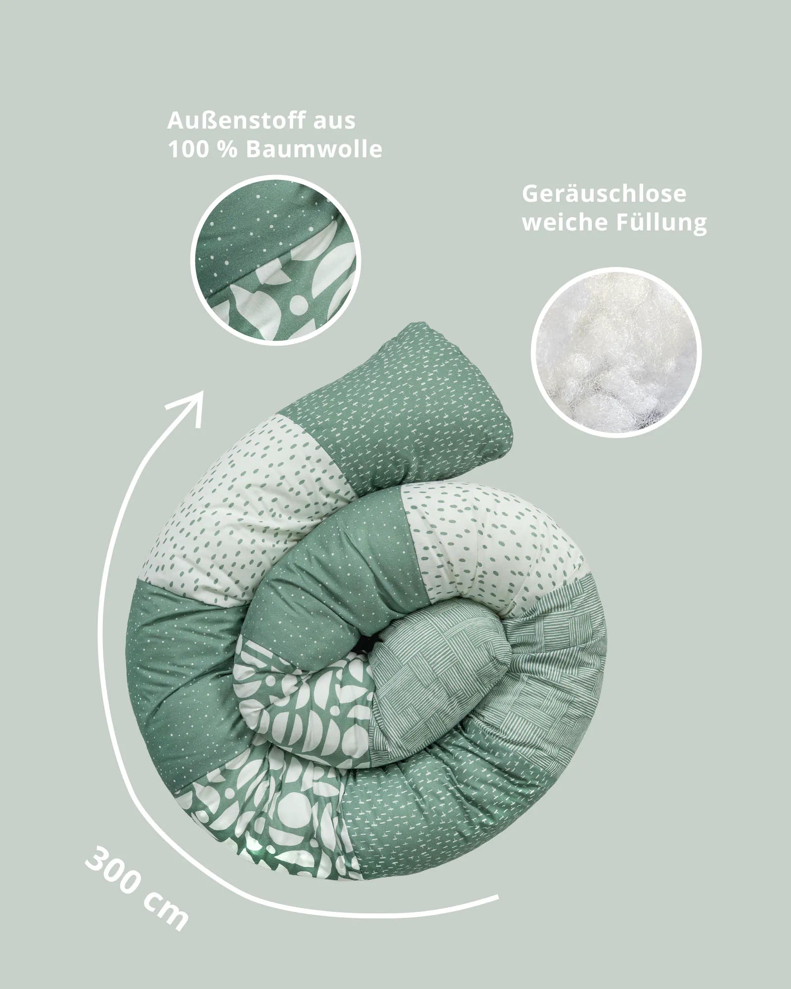 Baby Bettschlange Classic Grün-Bettschlangen-ULLENBOOM Baby