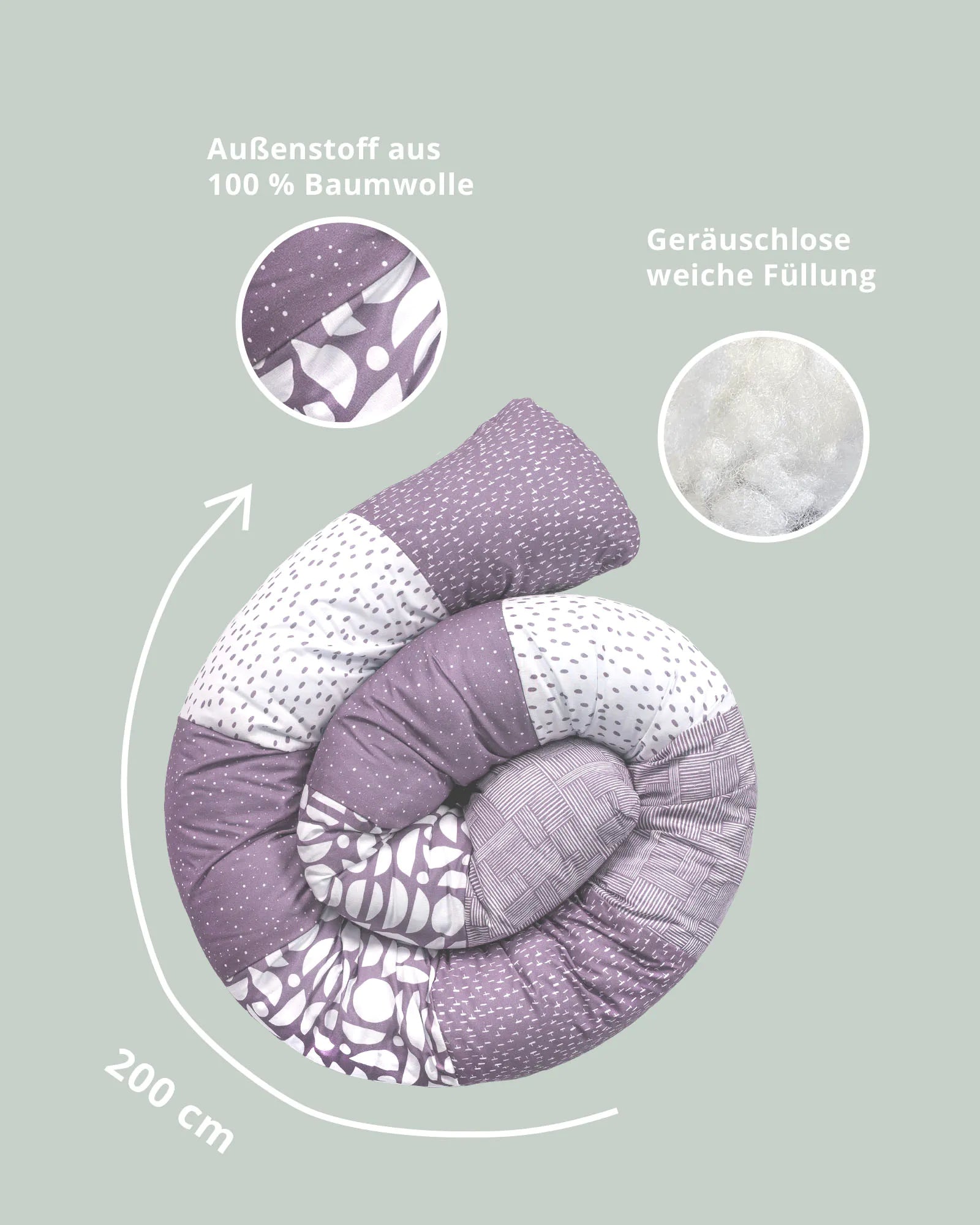 Baby Bettschlange Classic Flieder-Bettschlangen-ULLENBOOM Baby