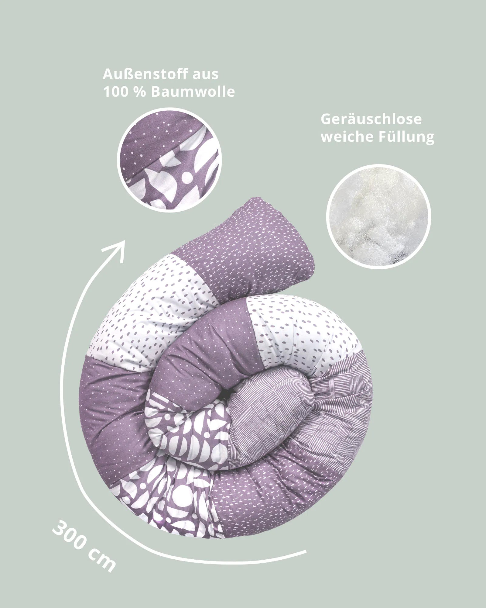 Baby Bettschlange Classic Flieder-Bettschlangen-ULLENBOOM Baby