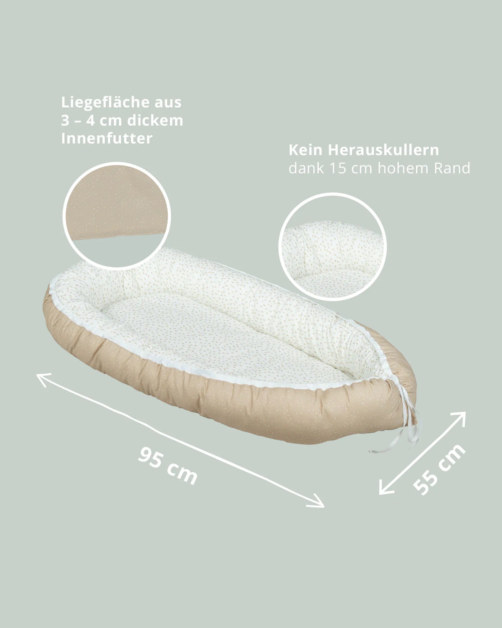 Babynest Classic Sand-Babynestchen-ULLENBOOM Baby