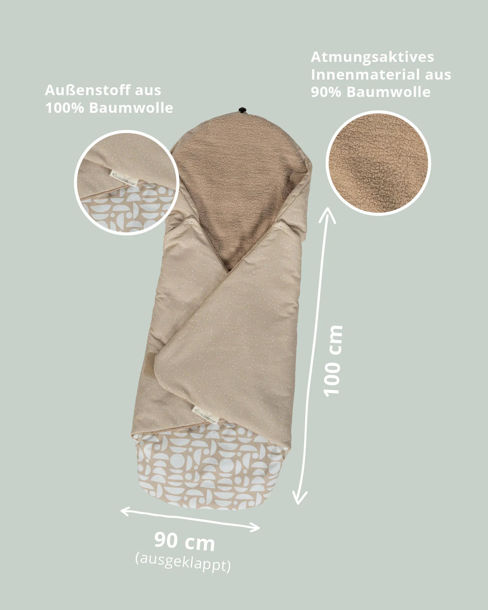 Einschlagdecke Classic Sand-Einschlagdecken-ULLENBOOM Baby