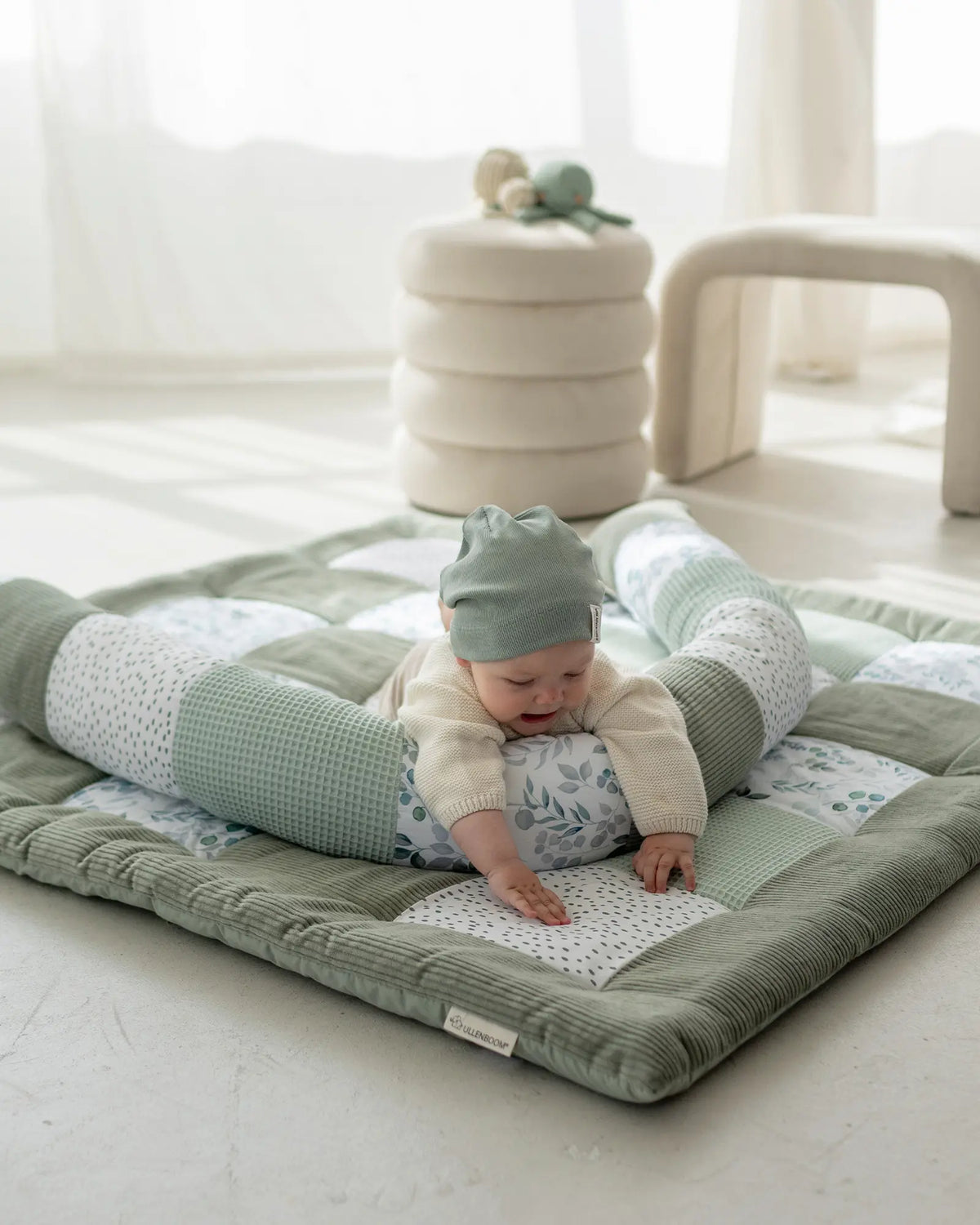 Krabbeldecke Blattliebe 140 x 140 cm – Lifestyle-Detailansicht