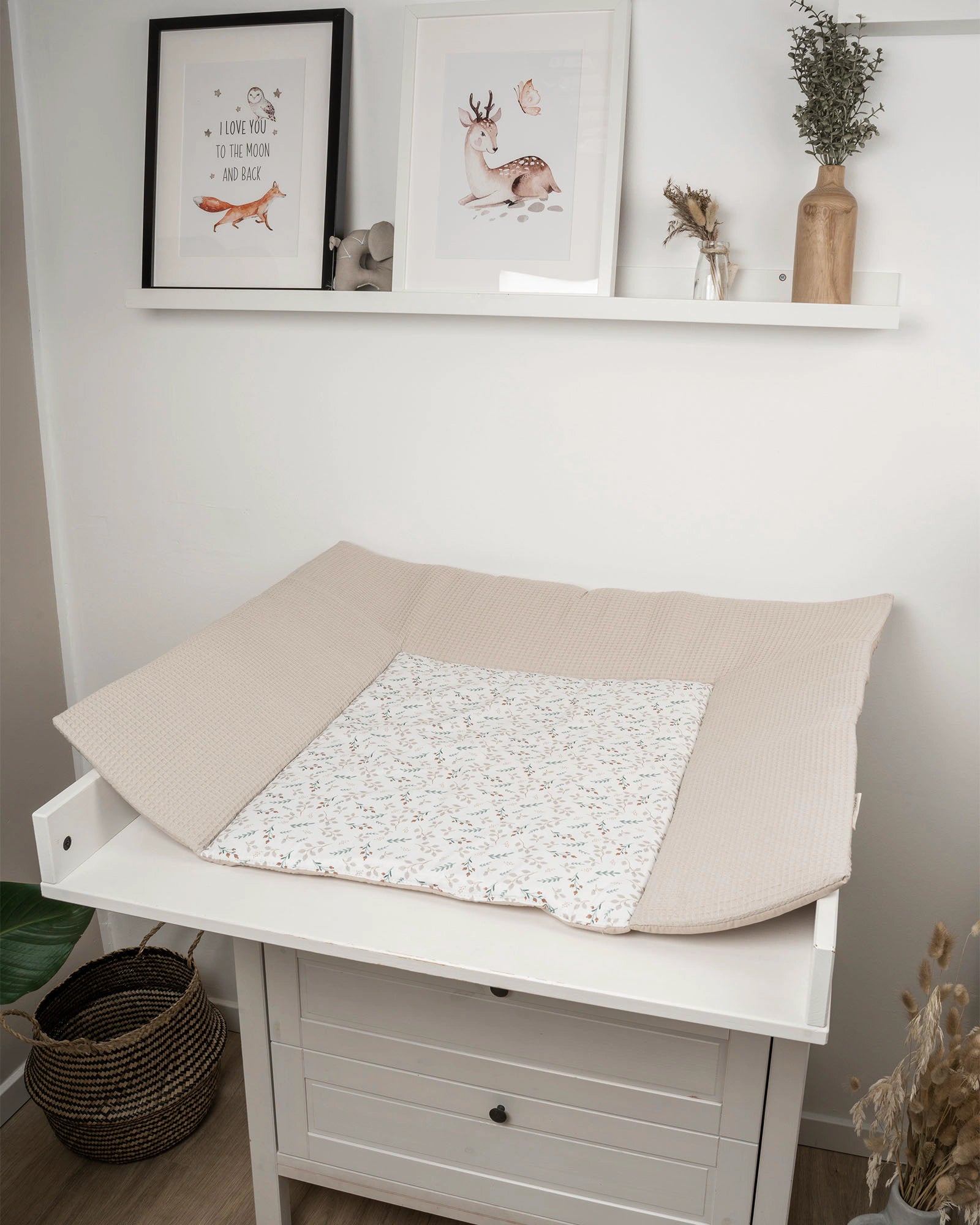 Wickelauflage Floral Sand-Gepolstere Wickelauflagen-ULLENBOOM Baby