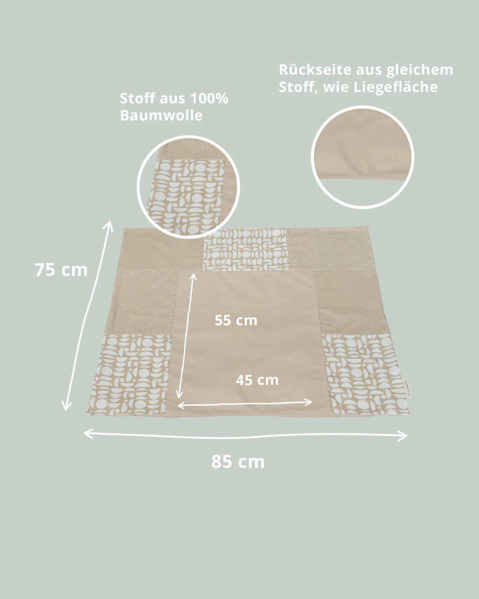 Wickelauflagen-Bezug Classic Sand-Wickelauflagen-Bezüge-ULLENBOOM Baby