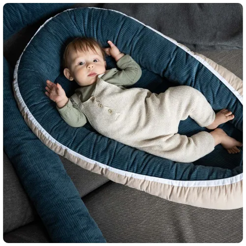 ULLENBOOM_Cord_Kollektion_Petrol_Babynest_Bettschlange-ULLENBOOM Baby