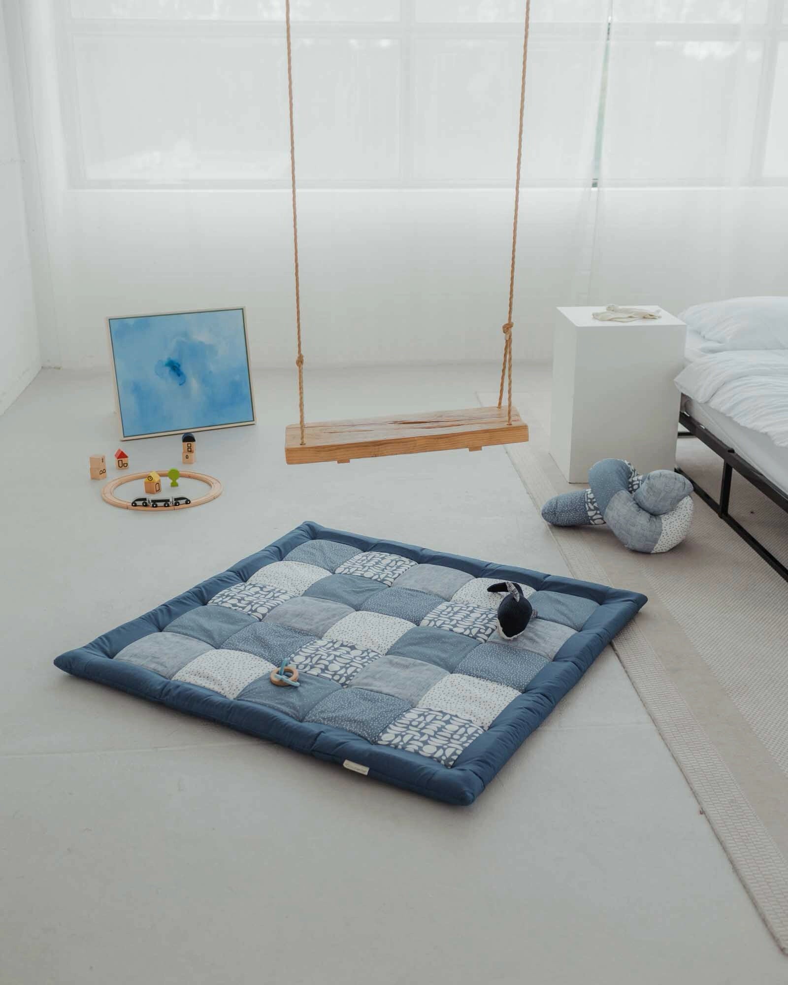 Krabbeldecke Classic Blau-Krabbeldecken-ULLENBOOM Baby