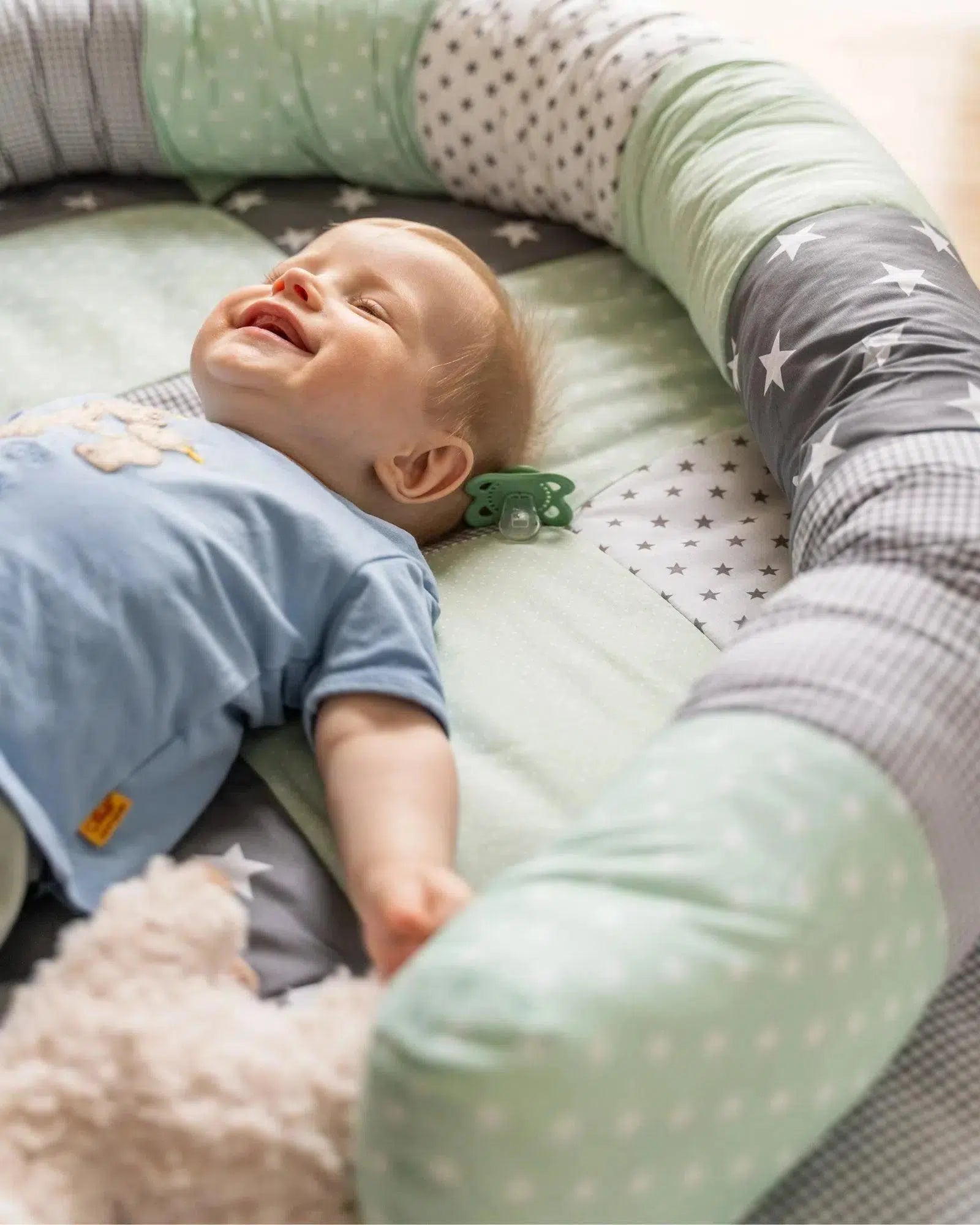 Baby Bettschlange MINT GRAU-ULLENBOOM-ULLENBOOM Baby