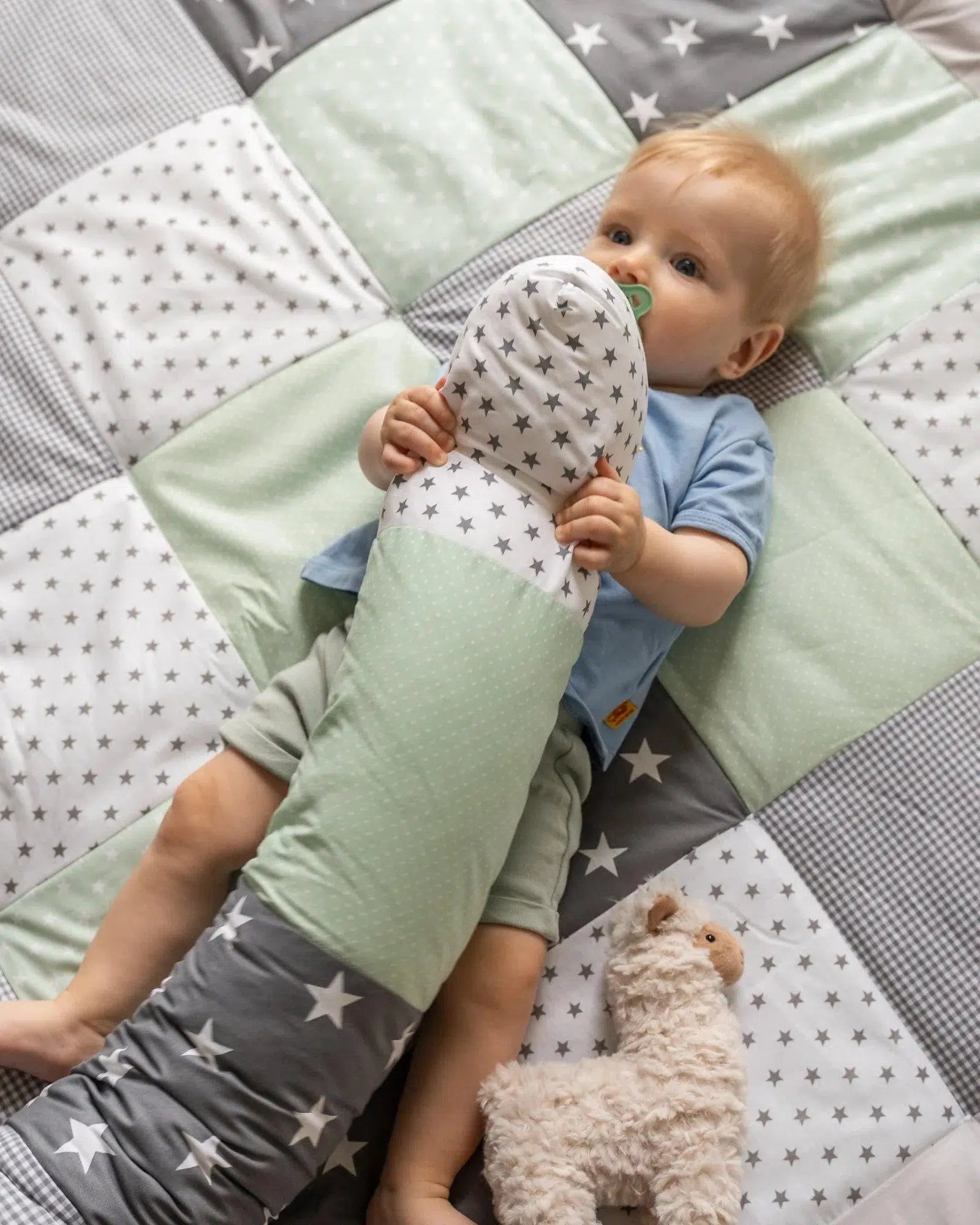 Baby Bettschlange MINT GRAU-ULLENBOOM-ULLENBOOM Baby