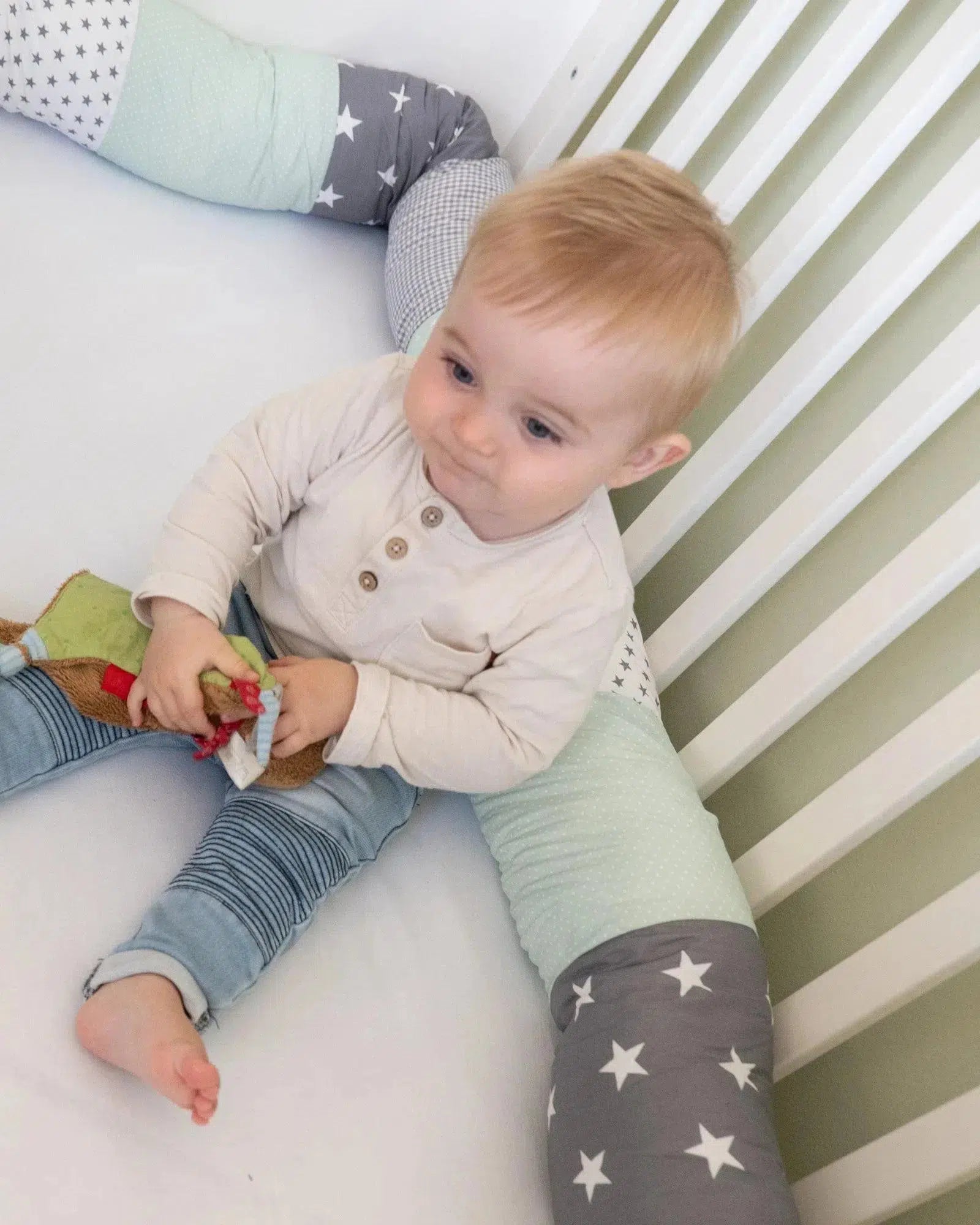 Baby Bettschlange MINT GRAU-ULLENBOOM-ULLENBOOM Baby