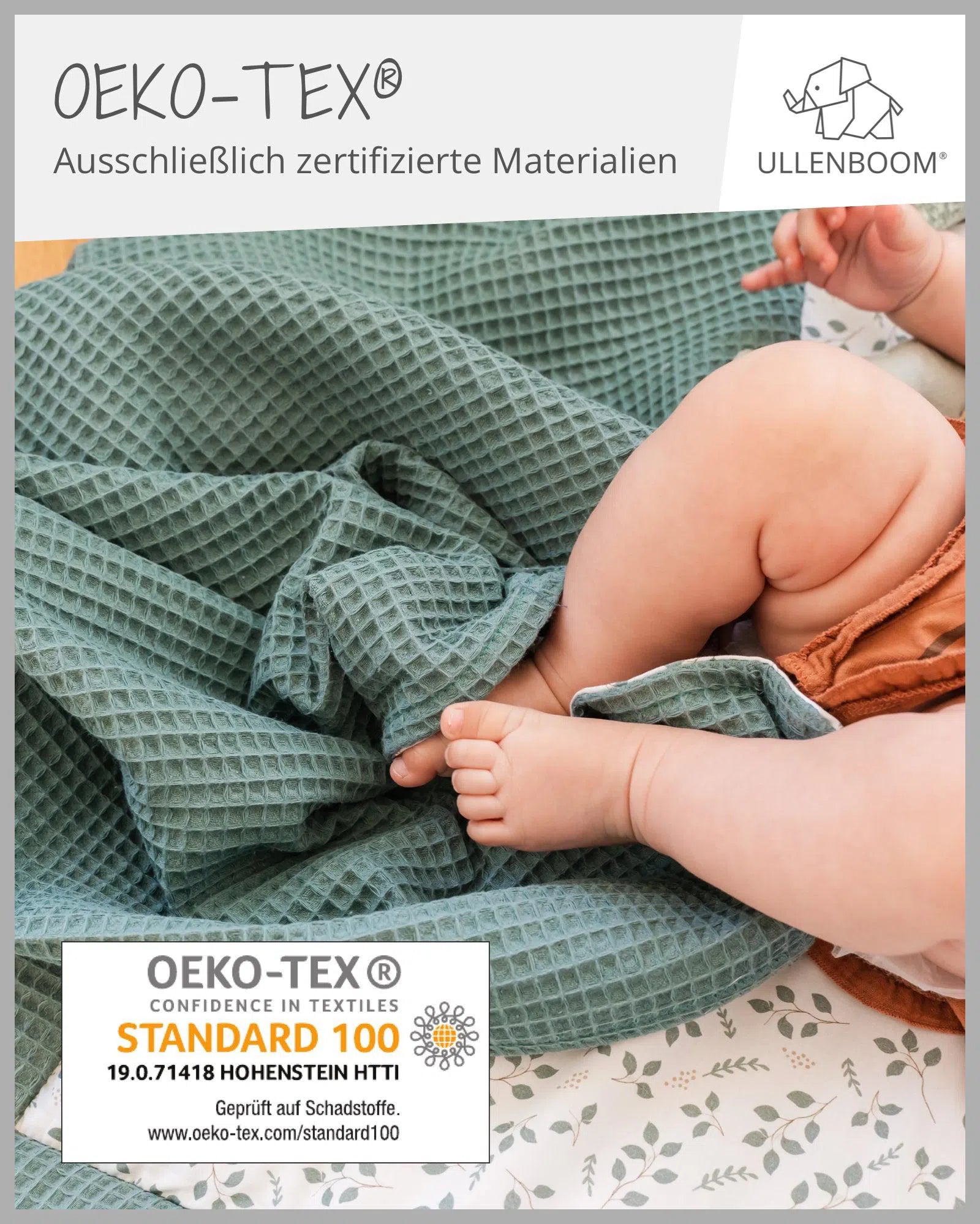Babydecke & Kuscheldecke FLORAL GRÜN-ULLENBOOM-70 x 100 cm-ULLENBOOM Baby