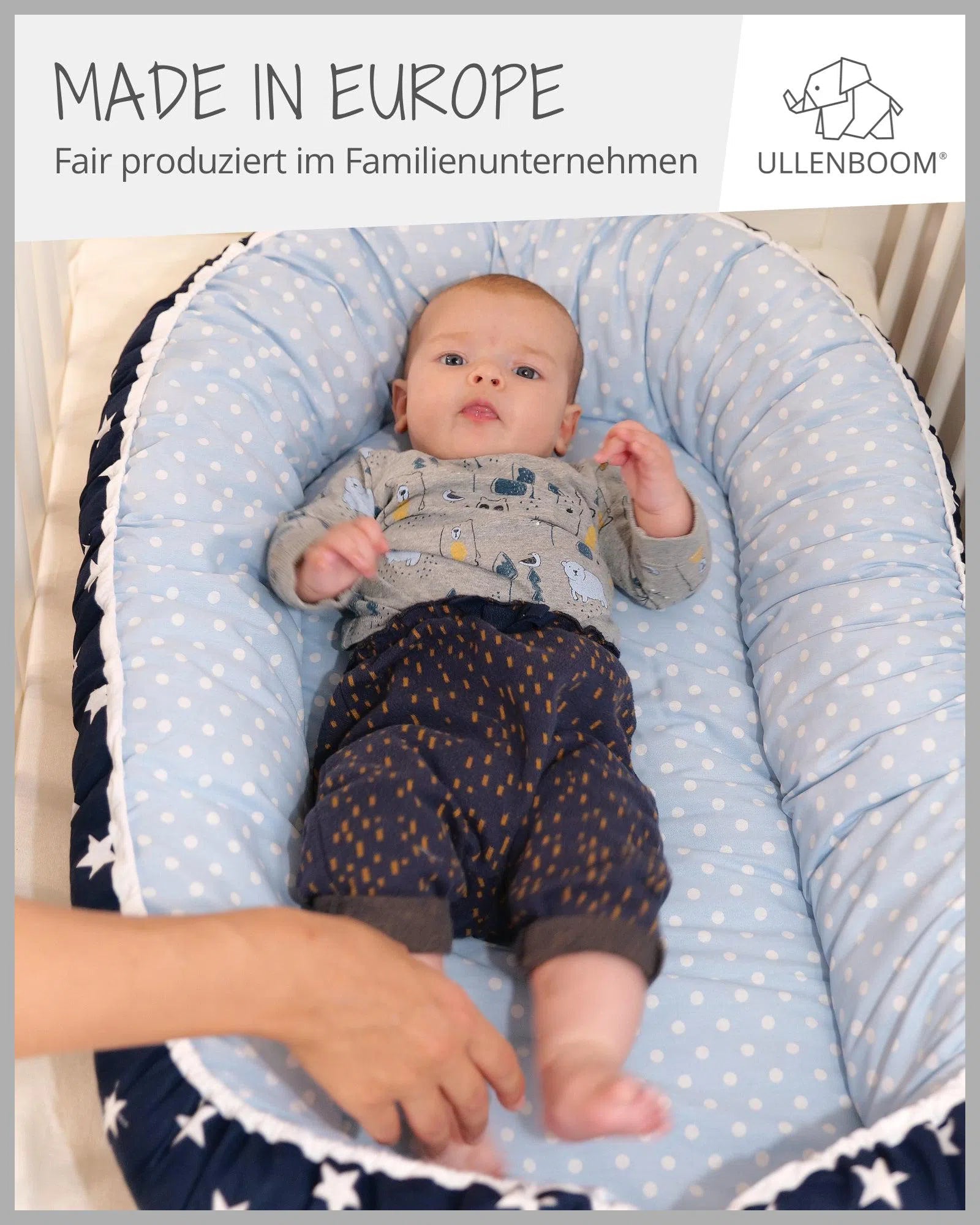 Babynest BLAU HELLBLAU-ULLENBOOM-55 x 95 cm-ULLENBOOM Baby