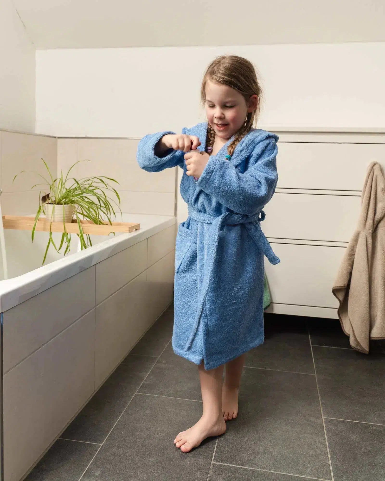 Bademantel BLAU-ULLENBOOM-35 x 97 cm-ULLENBOOM Baby