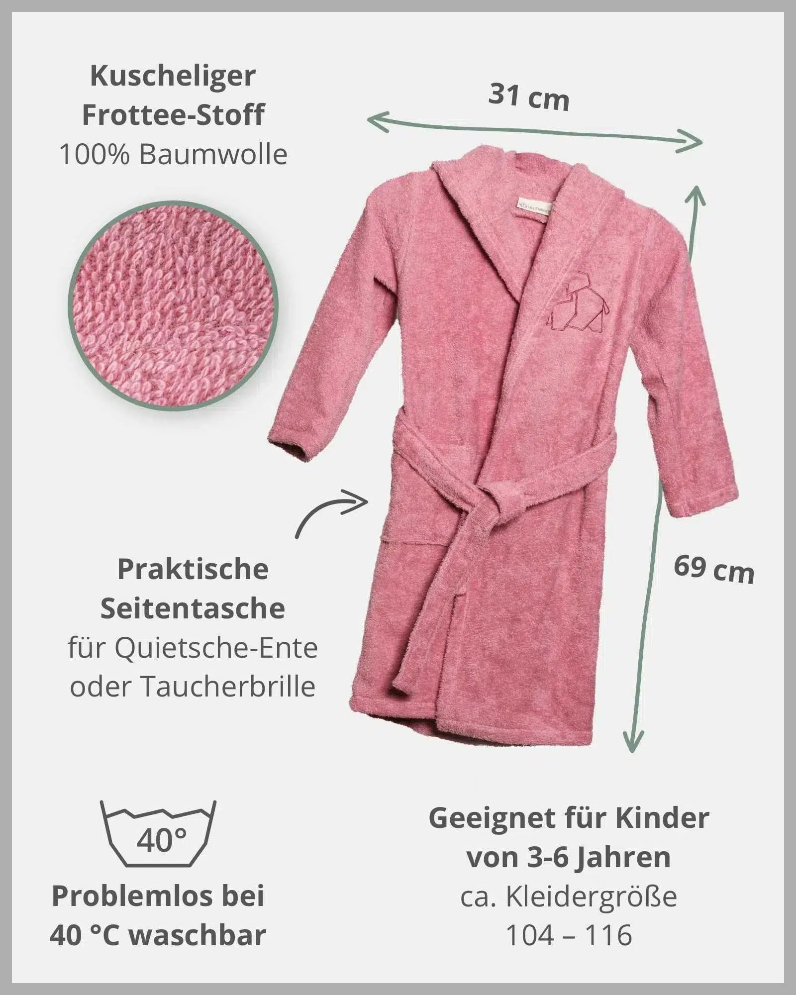 Bademantel ROSA-ULLENBOOM-35 x 97 cm-ULLENBOOM Baby