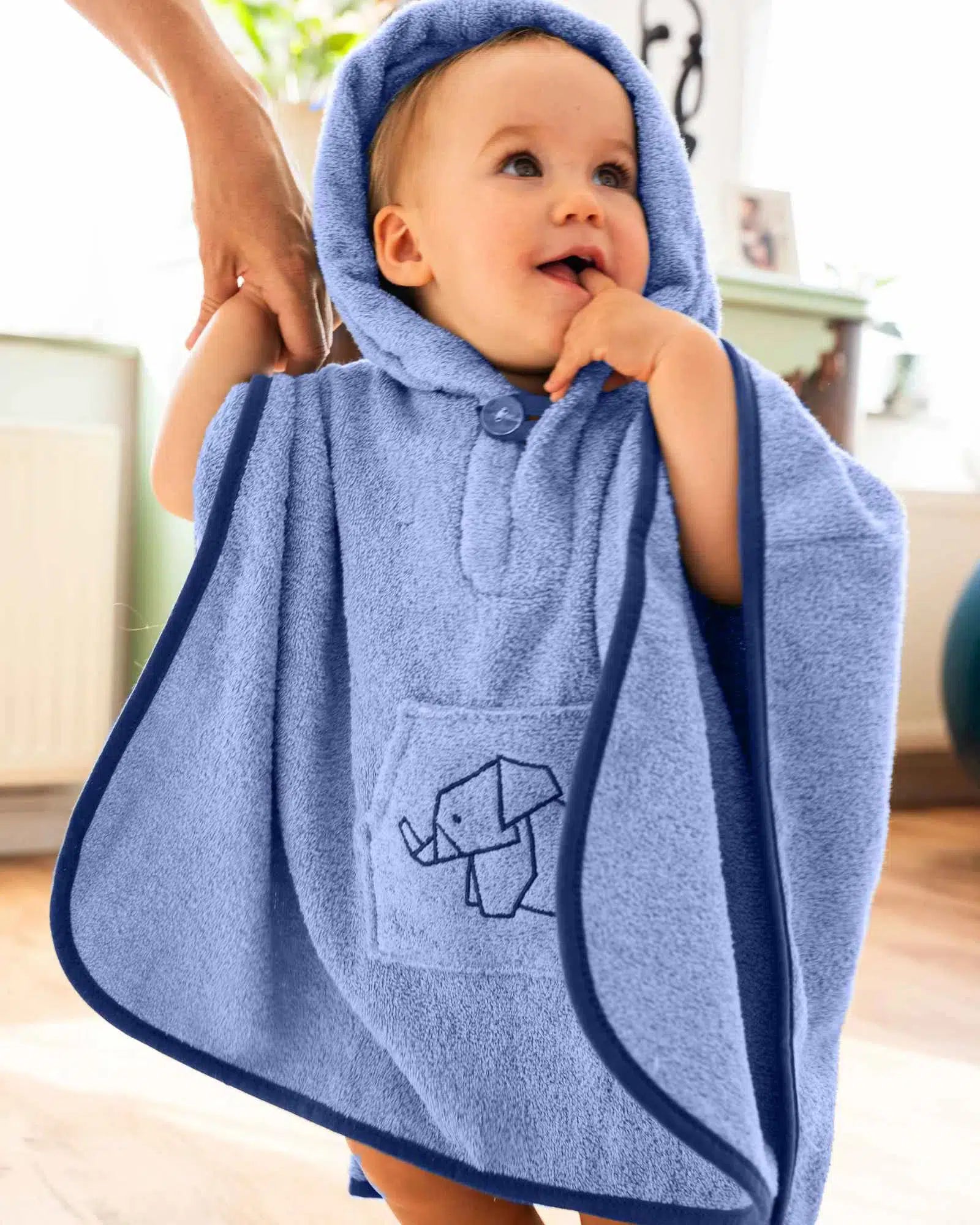 Badeponcho BLAU-Handtuch-ULLENBOOM Baby-45 x 70 cm-ULLENBOOM Baby