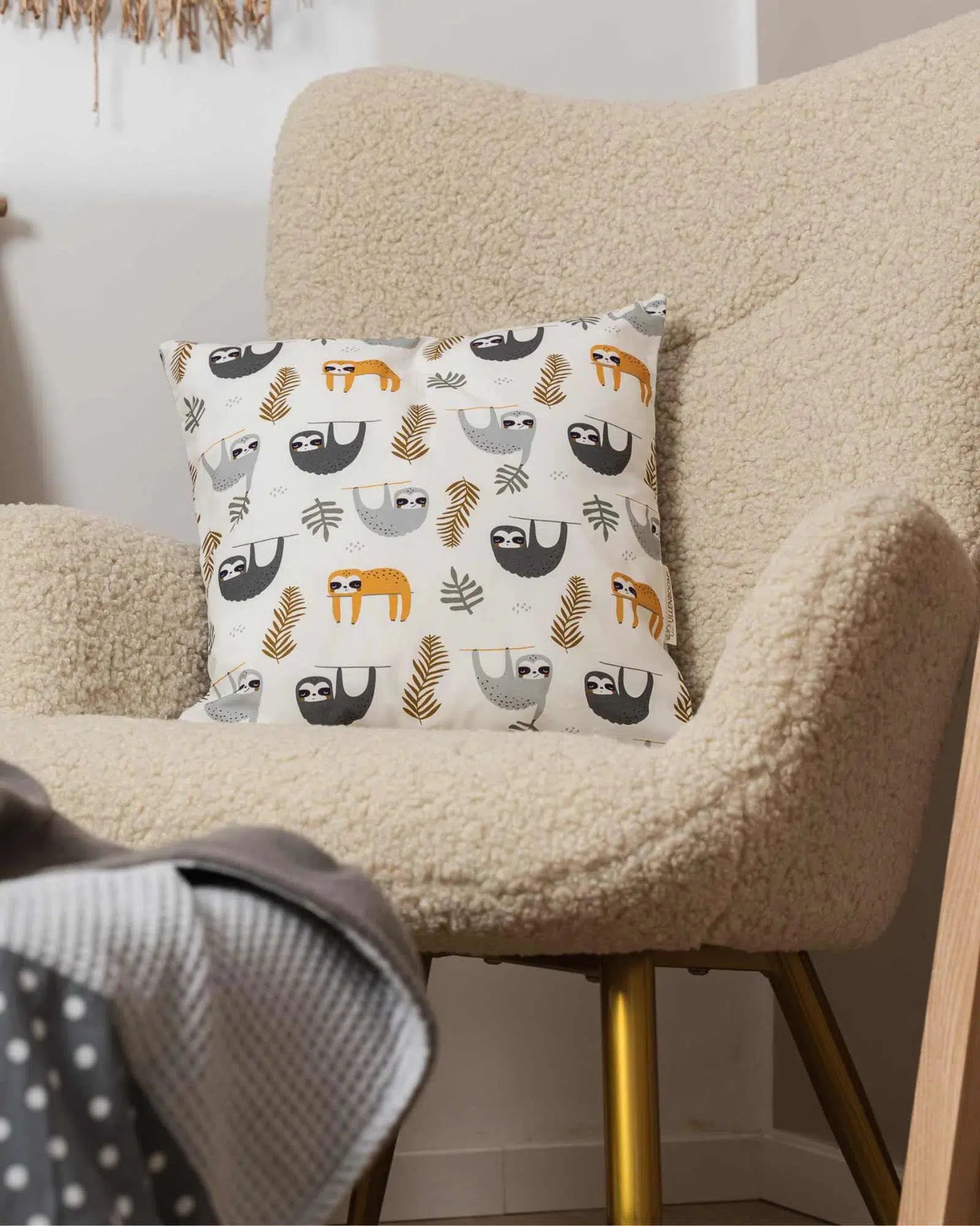 Kissenbezug GRAU FAULTIERE-ULLENBOOM Baby-40 x 40 cm-ULLENBOOM Baby