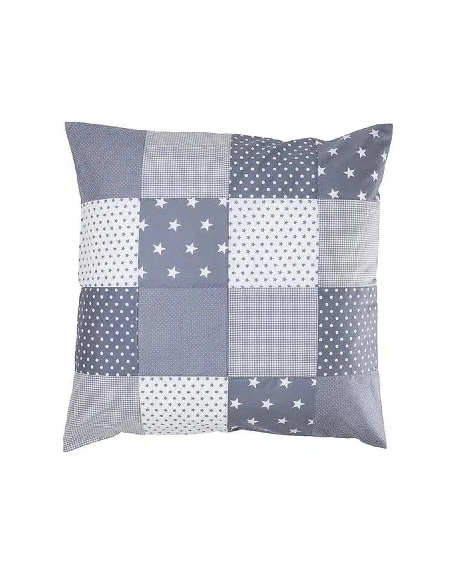 Kissenbezug Patchwork GRAUE STERNE-ULLENBOOM-80 x 80 cm-ULLENBOOM Baby