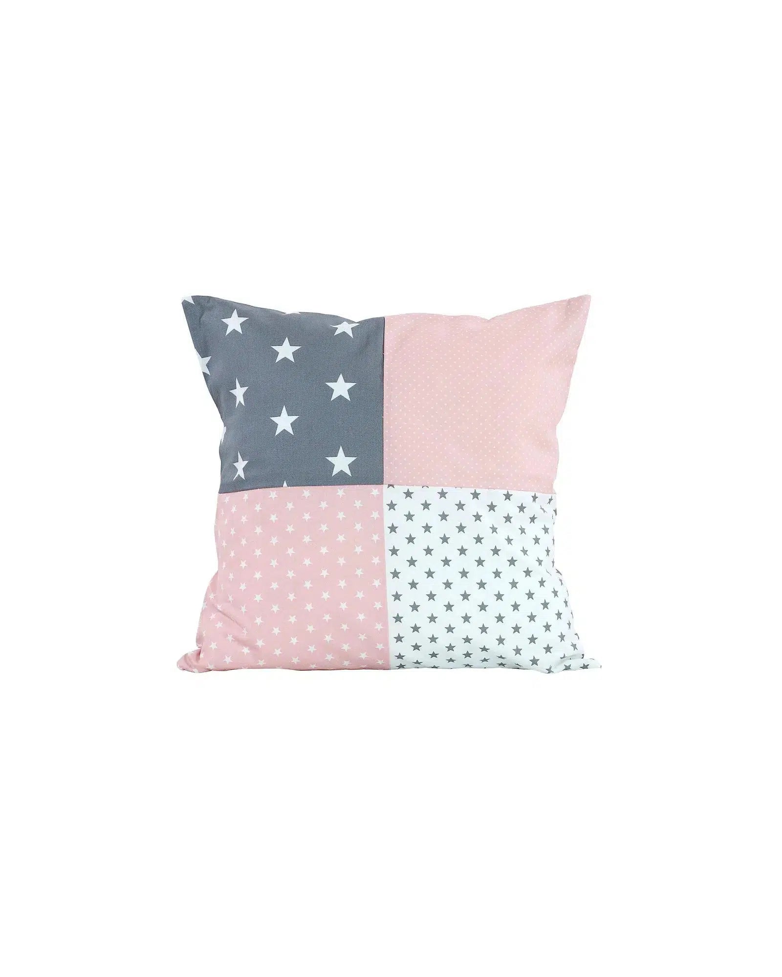 Kissenbezug Patchwork ROSA GRAU-ULLENBOOM-40 x 40 cm-ULLENBOOM Baby