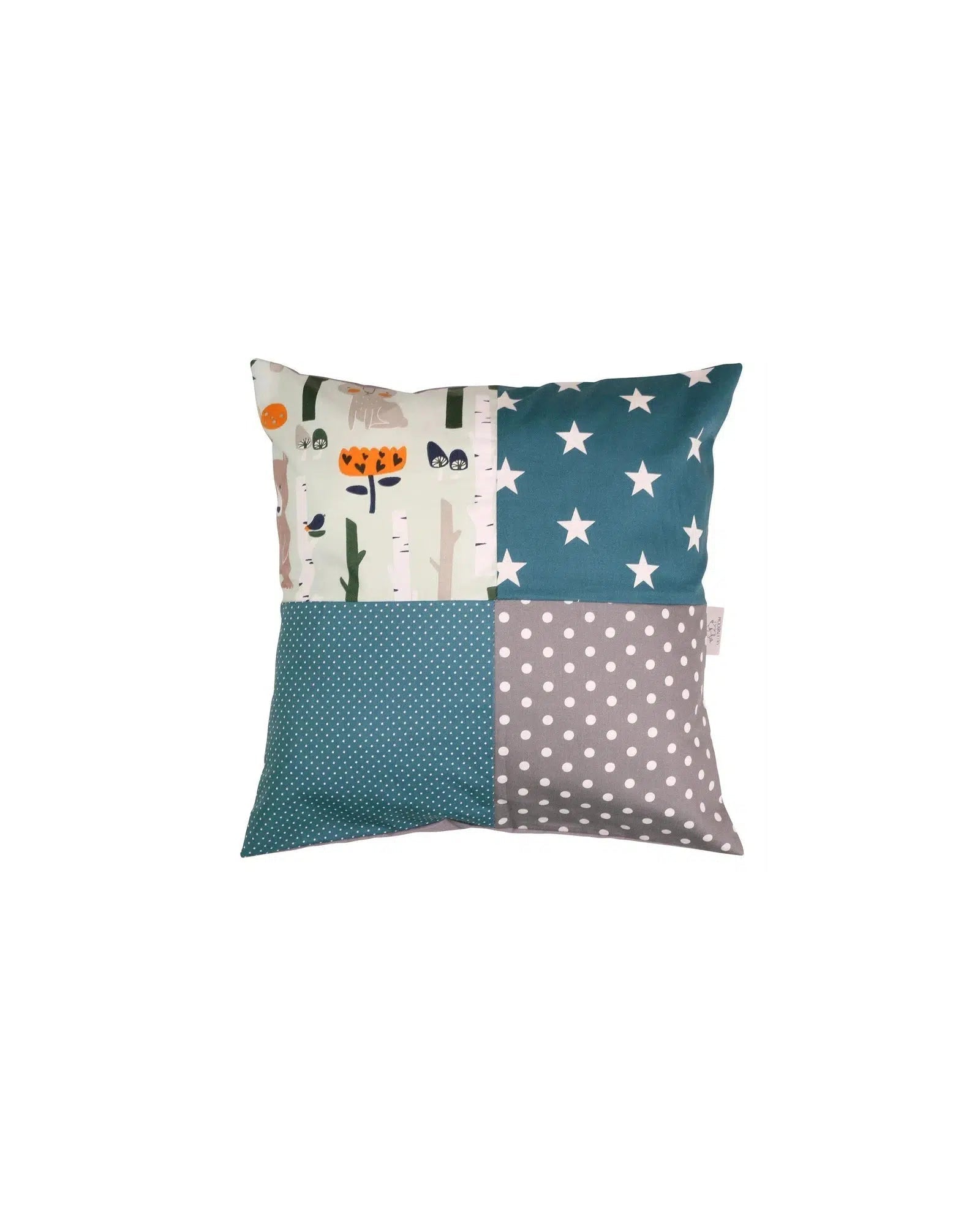 Kissenbezug Patchwork WALDTIERE PETROL-ULLENBOOM-40 x 40 cm-ULLENBOOM Baby