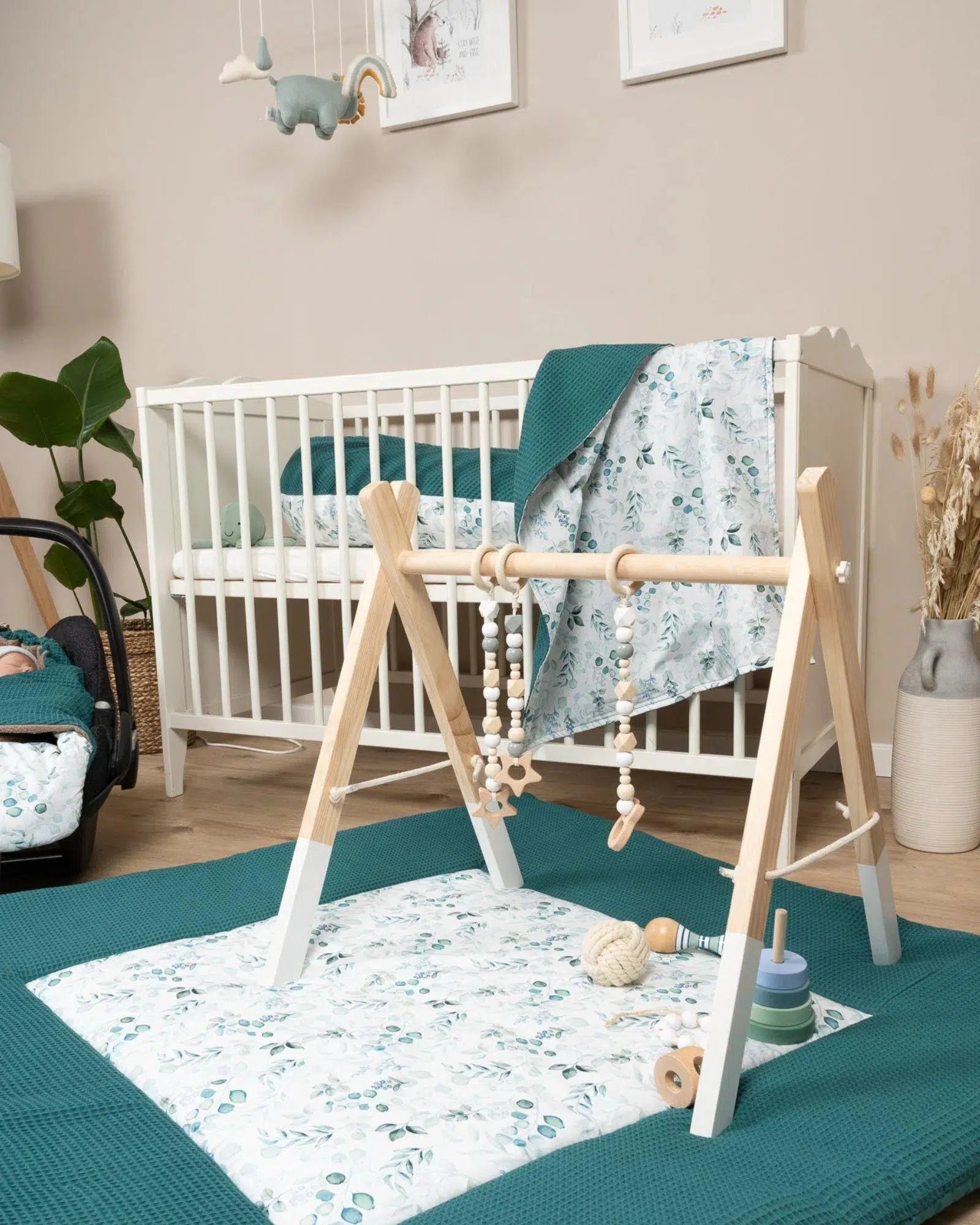 Krabbeldecke & Laufgittereinlage EUKALYPTUS-PETROL-ULLENBOOM-ULLENBOOM Baby