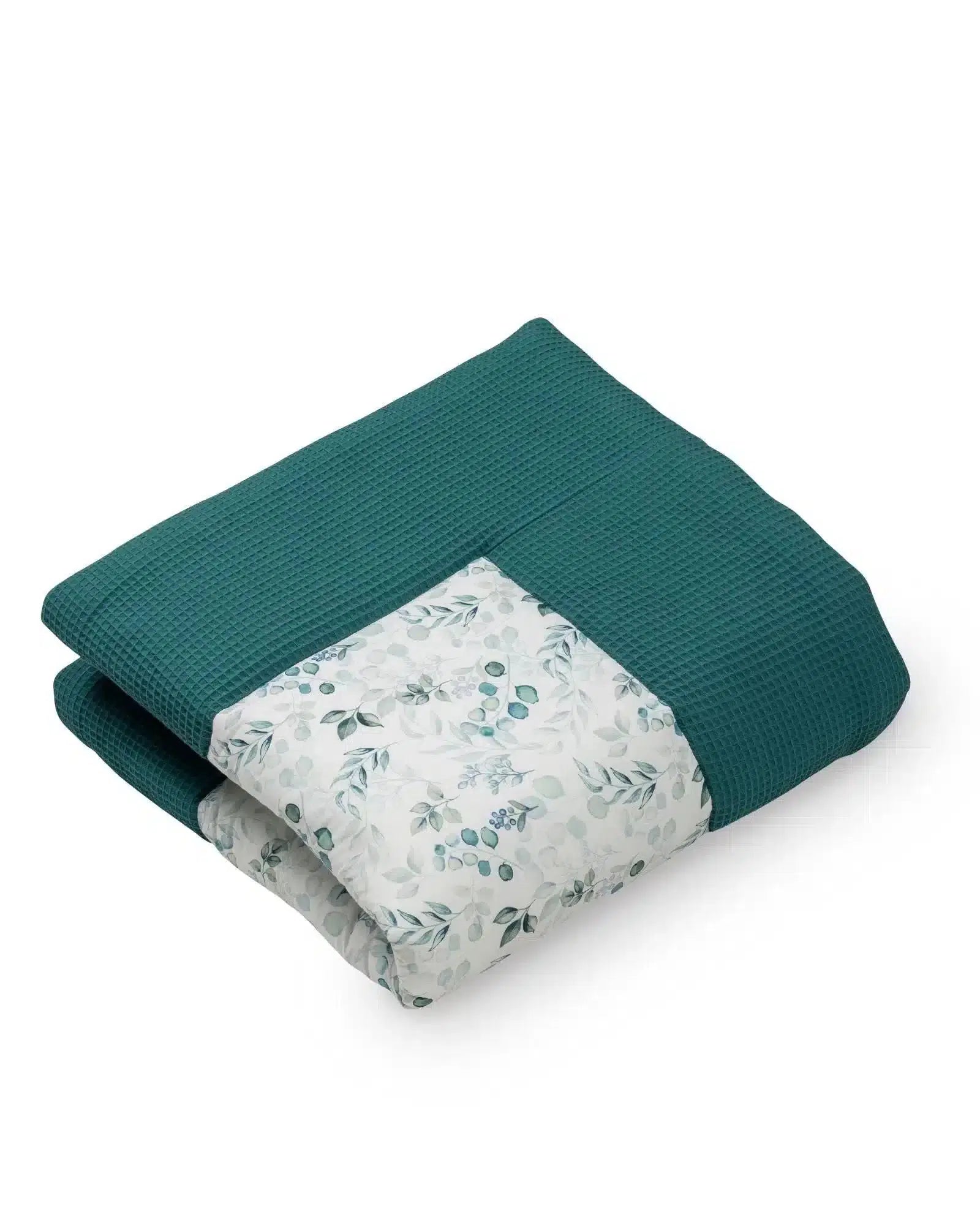 Krabbeldecke & Laufgittereinlage EUKALYPTUS-PETROL-ULLENBOOM-100 x 100 cm-ULLENBOOM Baby