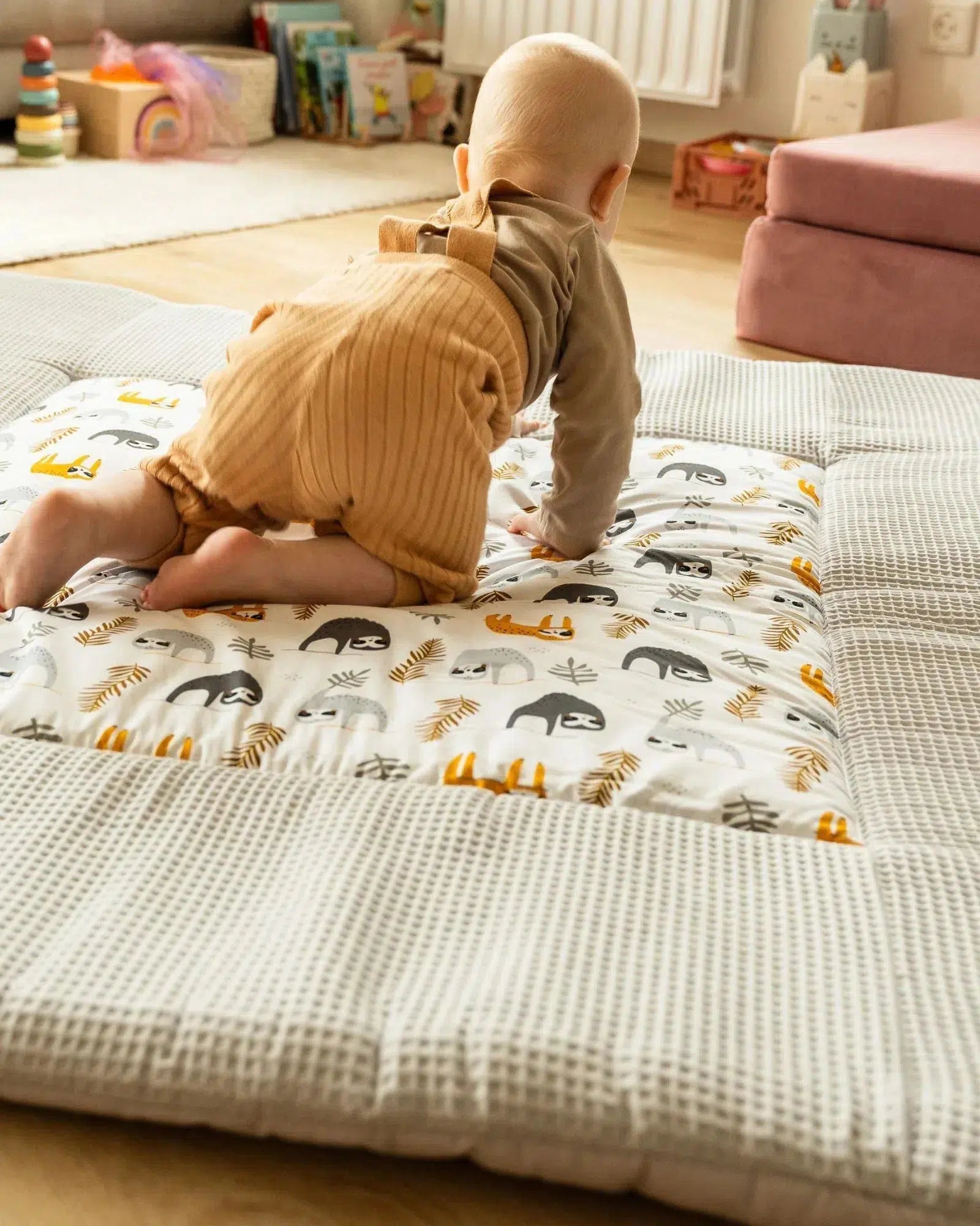 Krabbeldecke & Laufgittereinlage WAFFELPIQUÉ GRAU FAULTIERE-ULLENBOOM-ULLENBOOM Baby