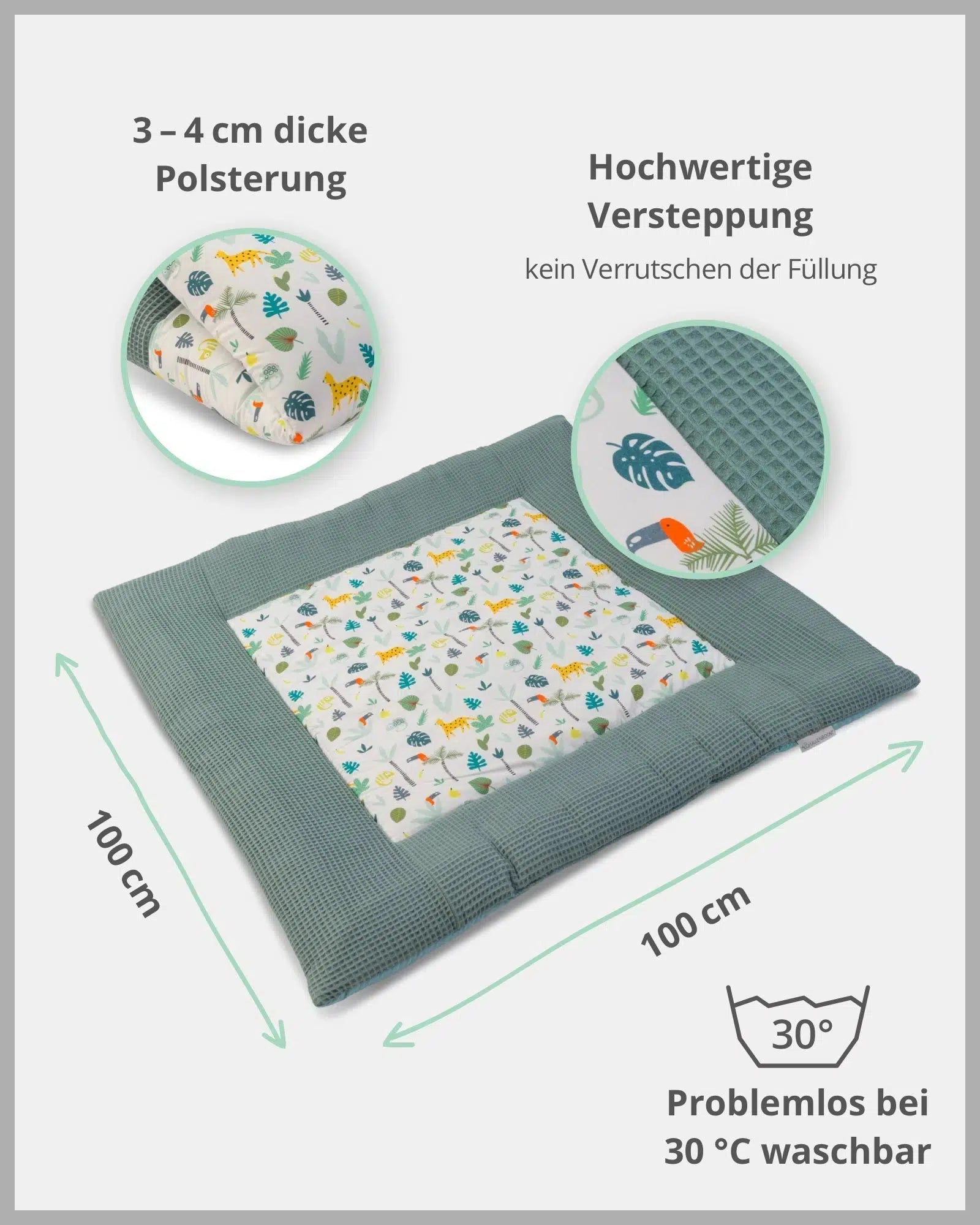 Krabbeldecke SALBEIGRÜN REGENWALD-ULLENBOOM Baby-ULLENBOOM Baby