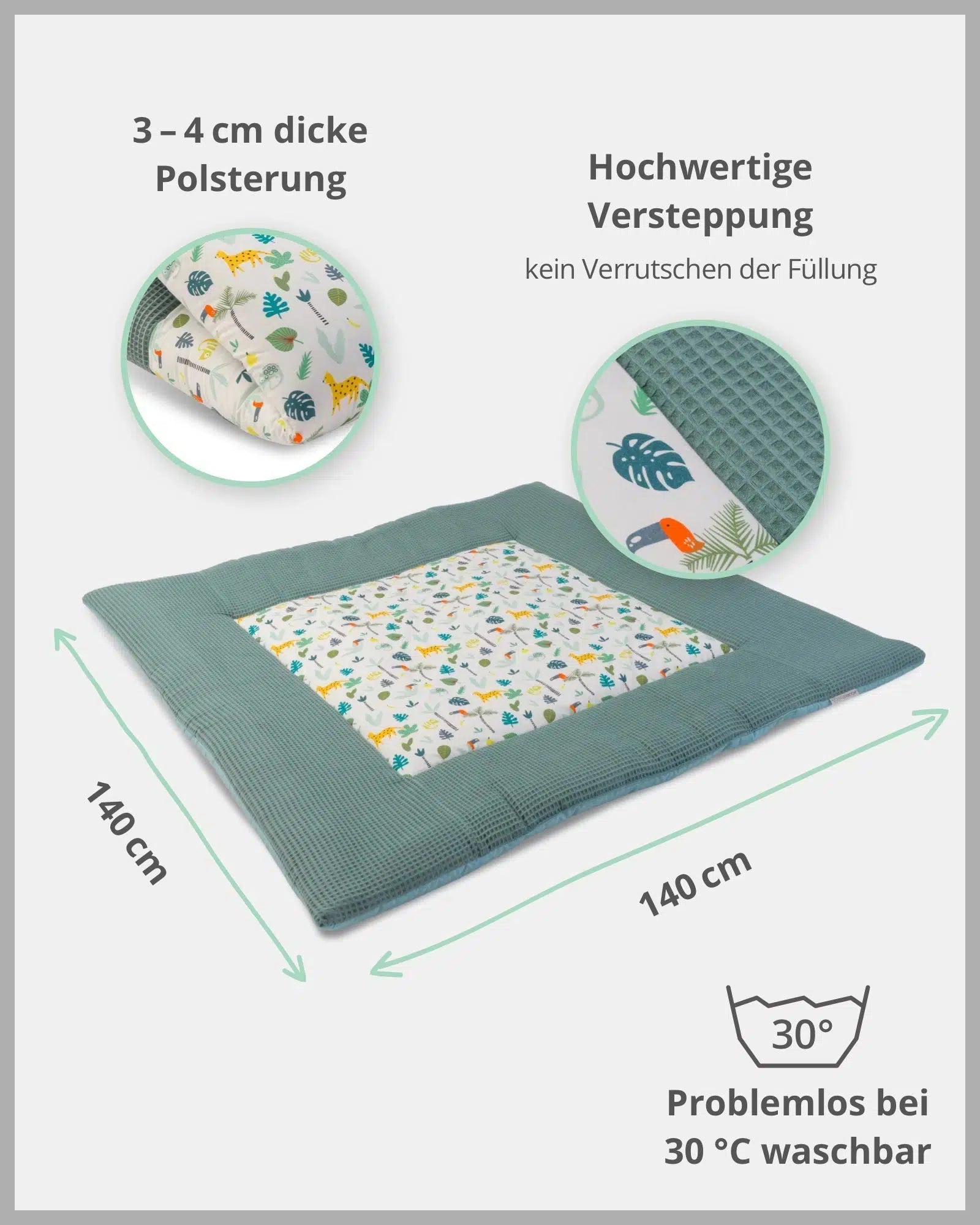 Krabbeldecke SALBEIGRÜN REGENWALD-ULLENBOOM Baby-ULLENBOOM Baby