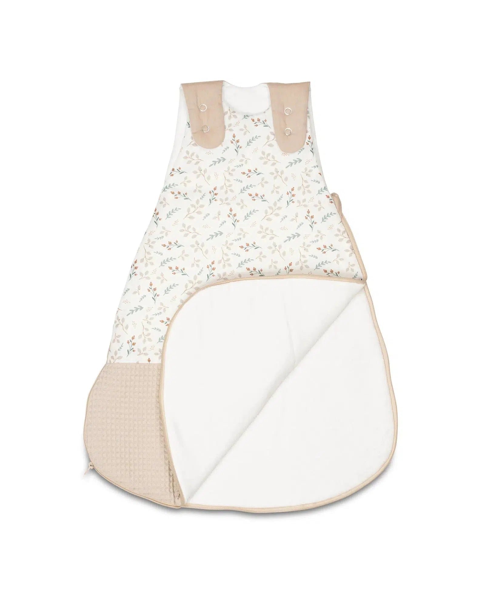 Baby Schlafsack Waffelpiqué Motiv FLORAL SAND-ULLENBOOM-0-4 Monate | 56-62 cm-ULLENBOOM Baby