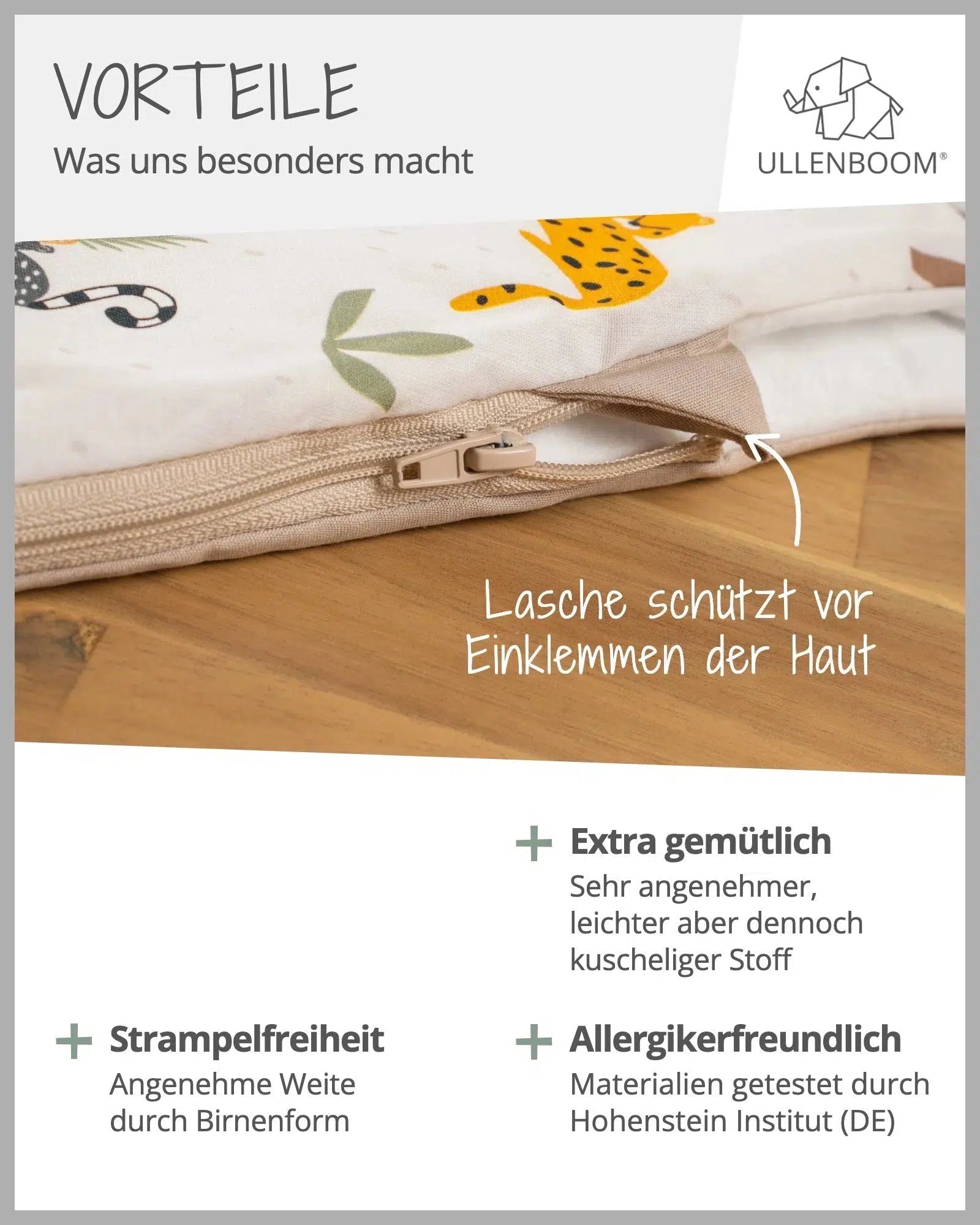 Schlafsack SAND SAVANNE-ULLENBOOM Baby-0-4 Monate | 56-62 cm-ULLENBOOM Baby
