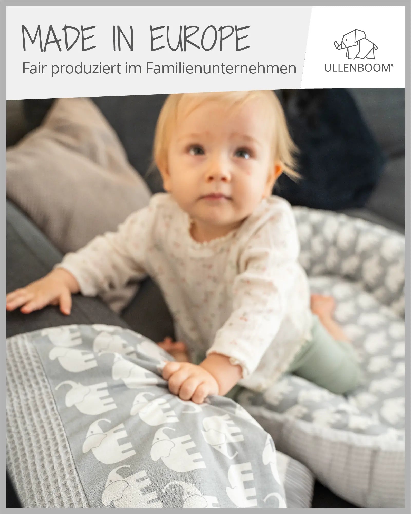 Babydecke GRAU ELEFANT