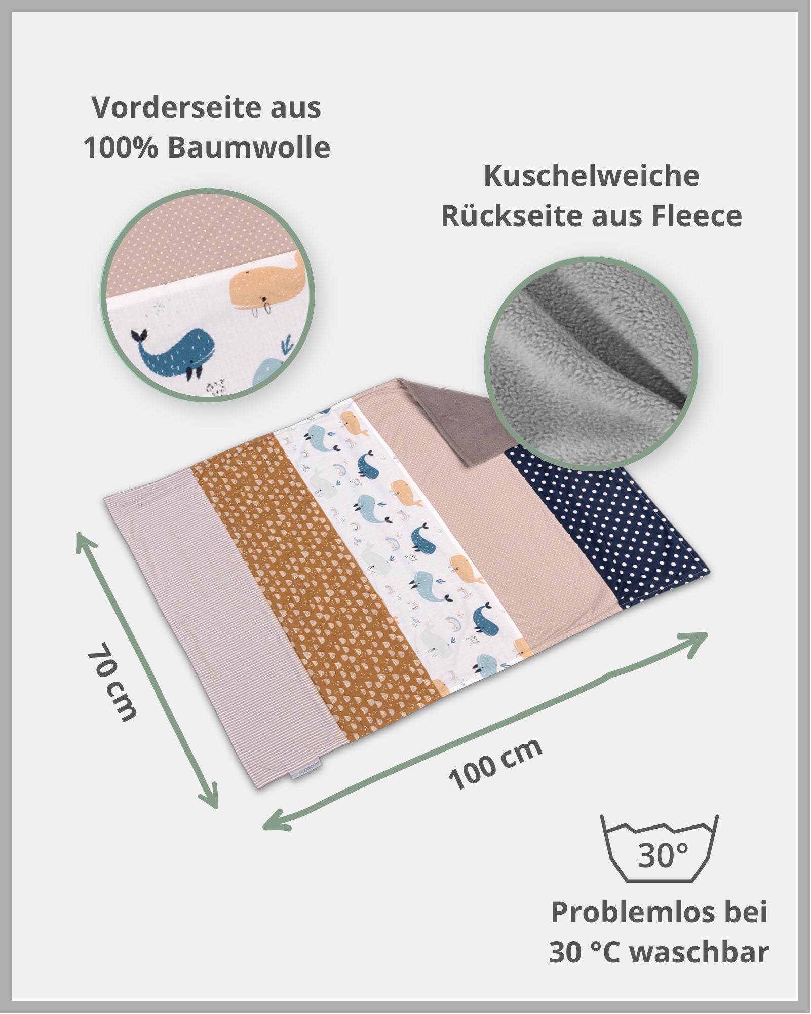 Babydecke Wale-ULLENBOOM Baby