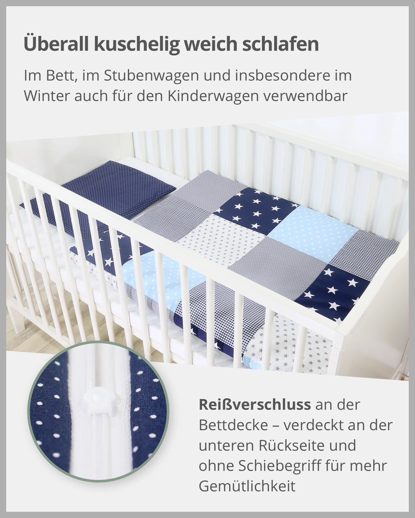 Bettwäsche BLAU HELLBLAU GRAU