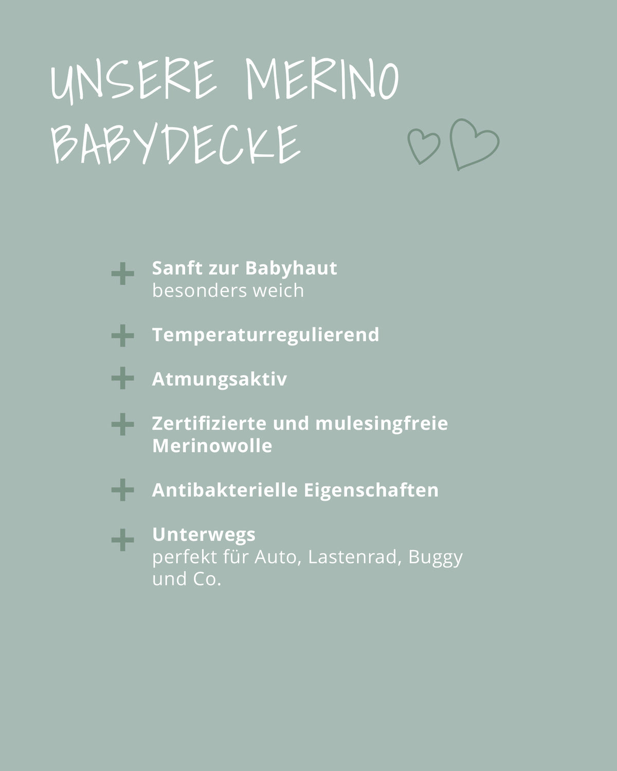 Vorteile der ULLENBOOM Merino Babydecke auf einen Blick