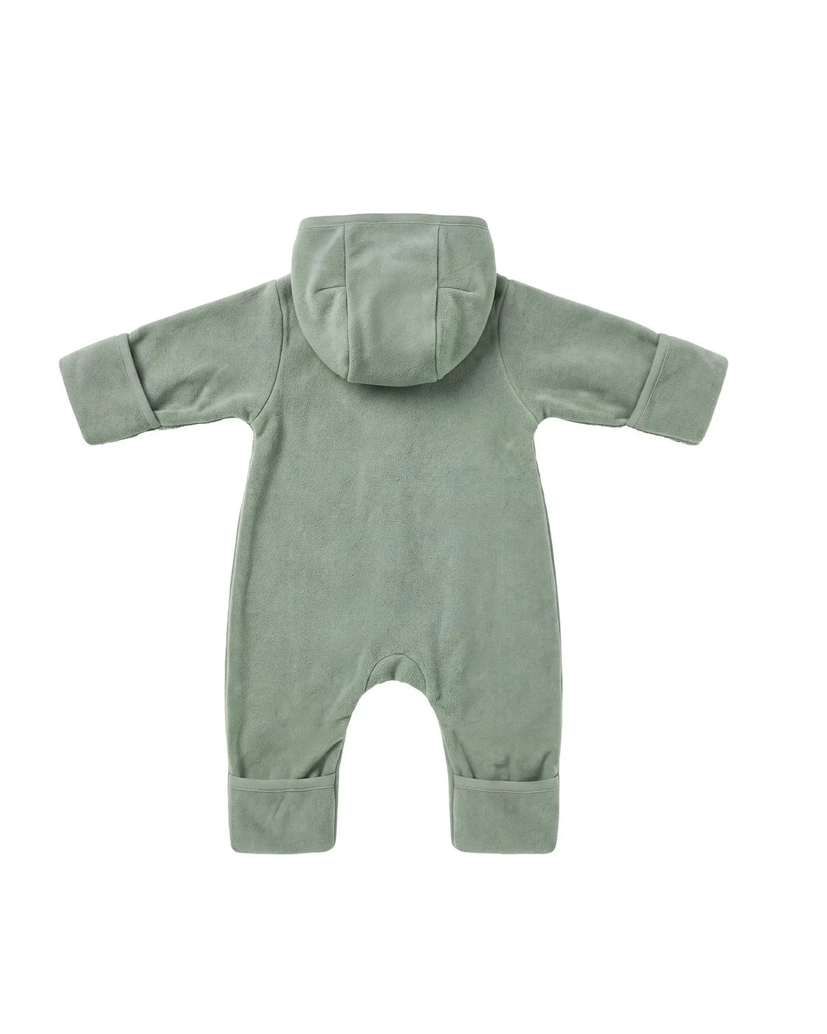 Baumwoll-Fleece Overall Eukalyptus Grün – Freisteller hinten