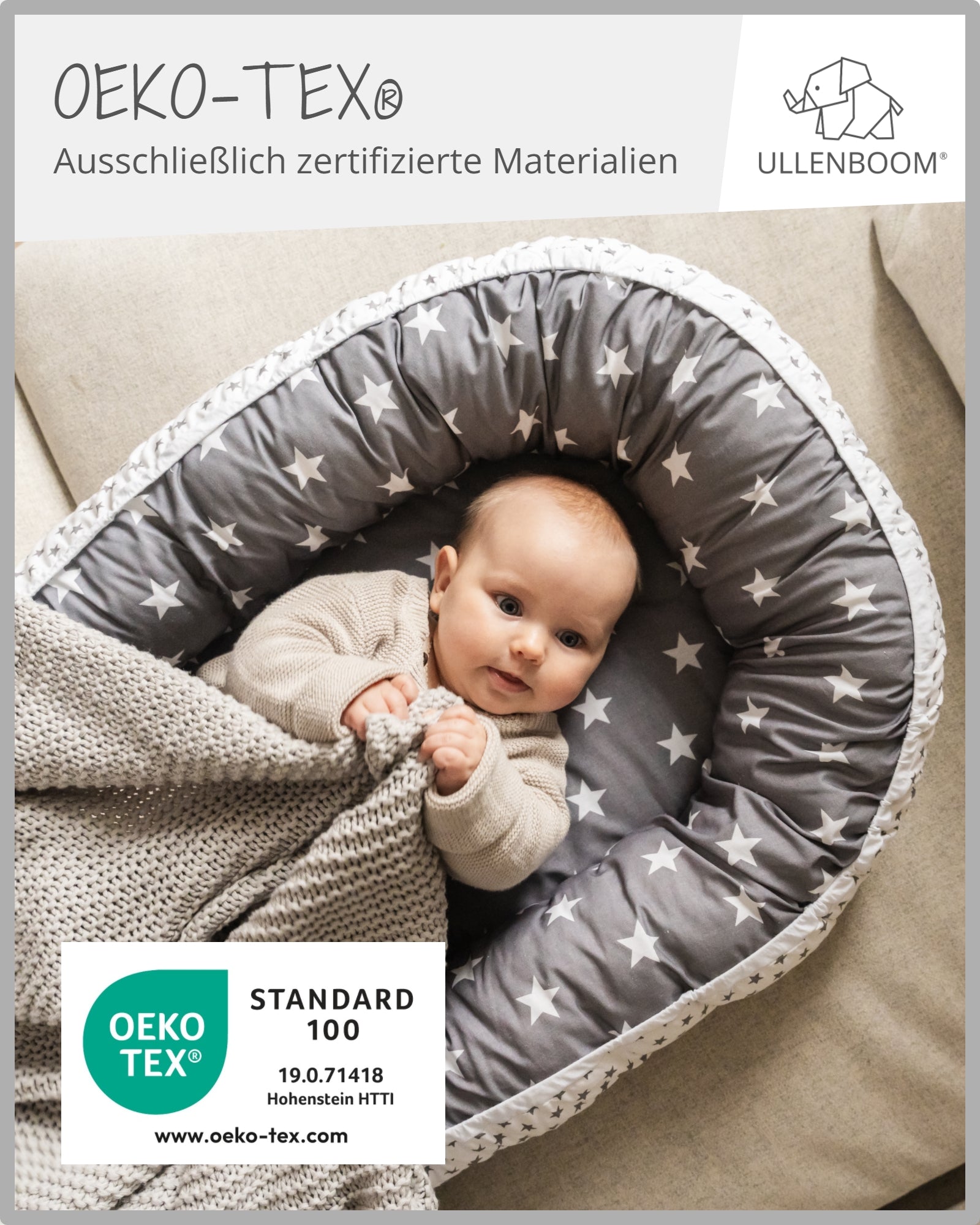 Babynest WEISS GRAU-ULLENBOOM Baby