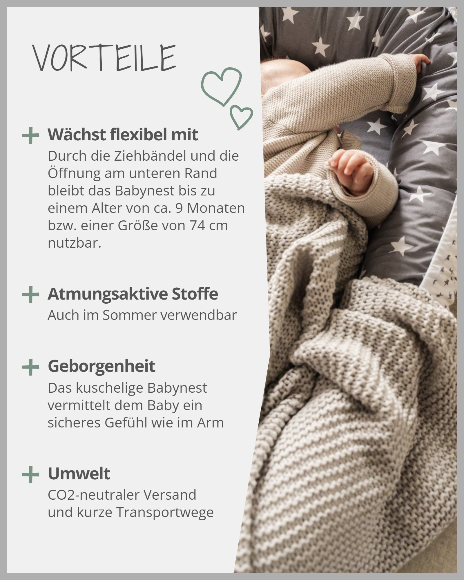 Babynest WEISS GRAU-ULLENBOOM Baby