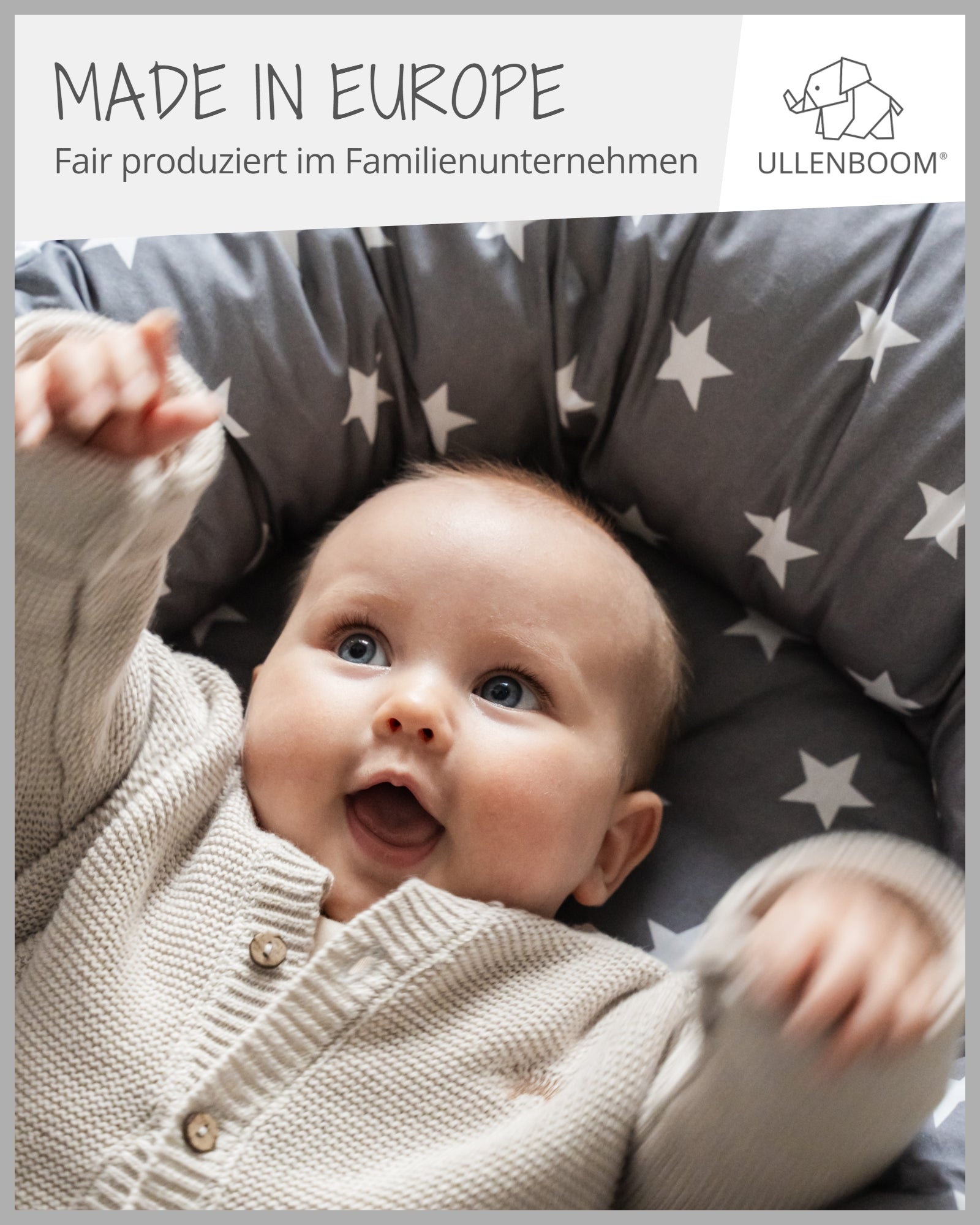 Babynest Grau Sterne-ULLENBOOM Baby