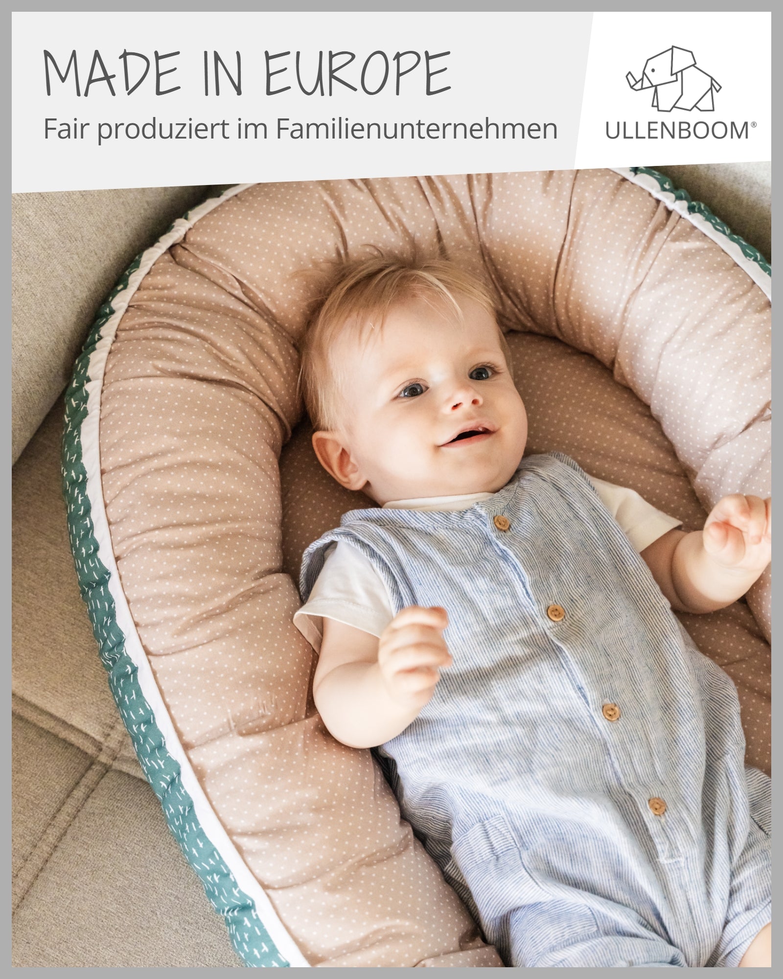 Babynest Mint Grau-ULLENBOOM Baby