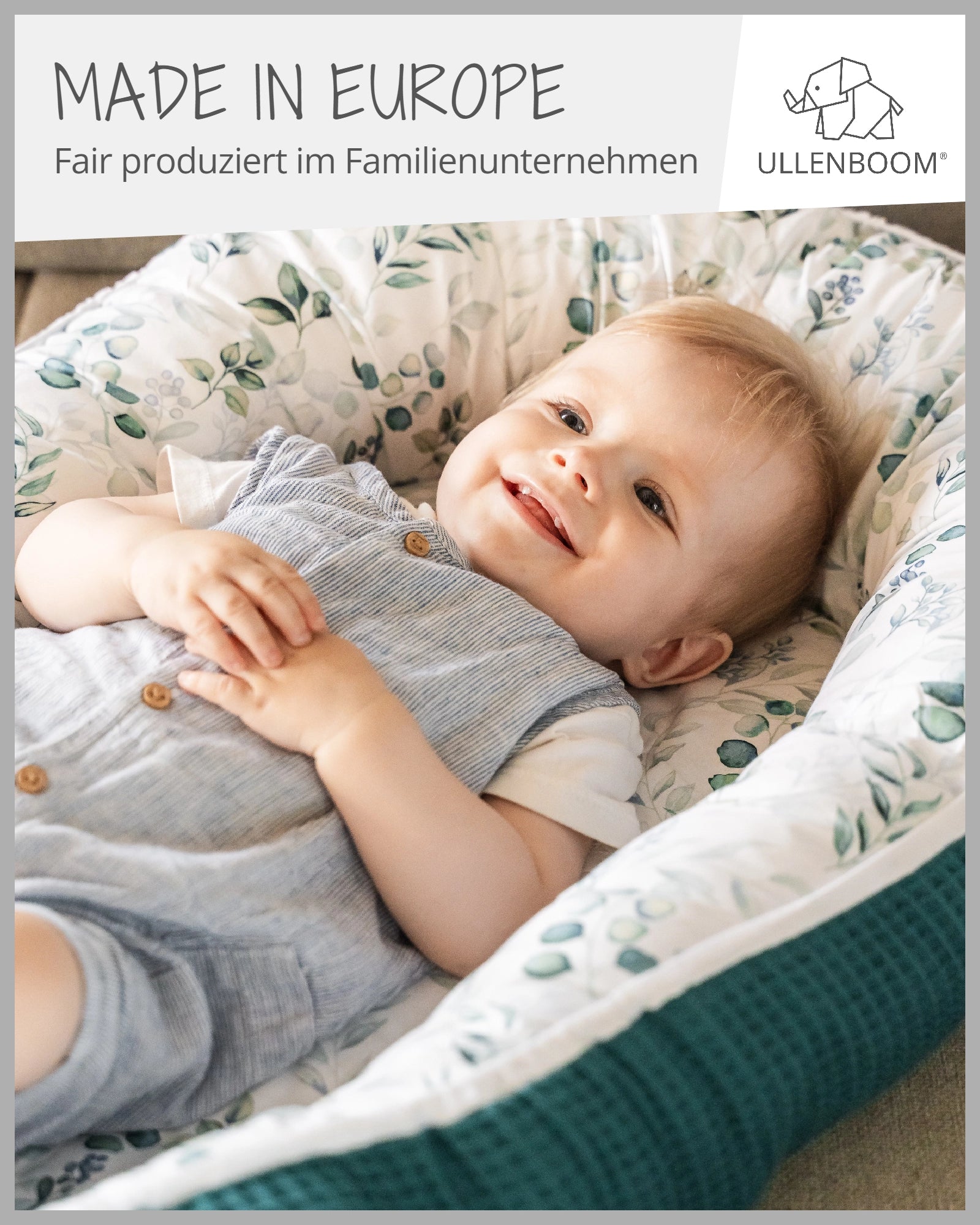 Babynest EUKALYPTUS-PETROL-ULLENBOOM Baby