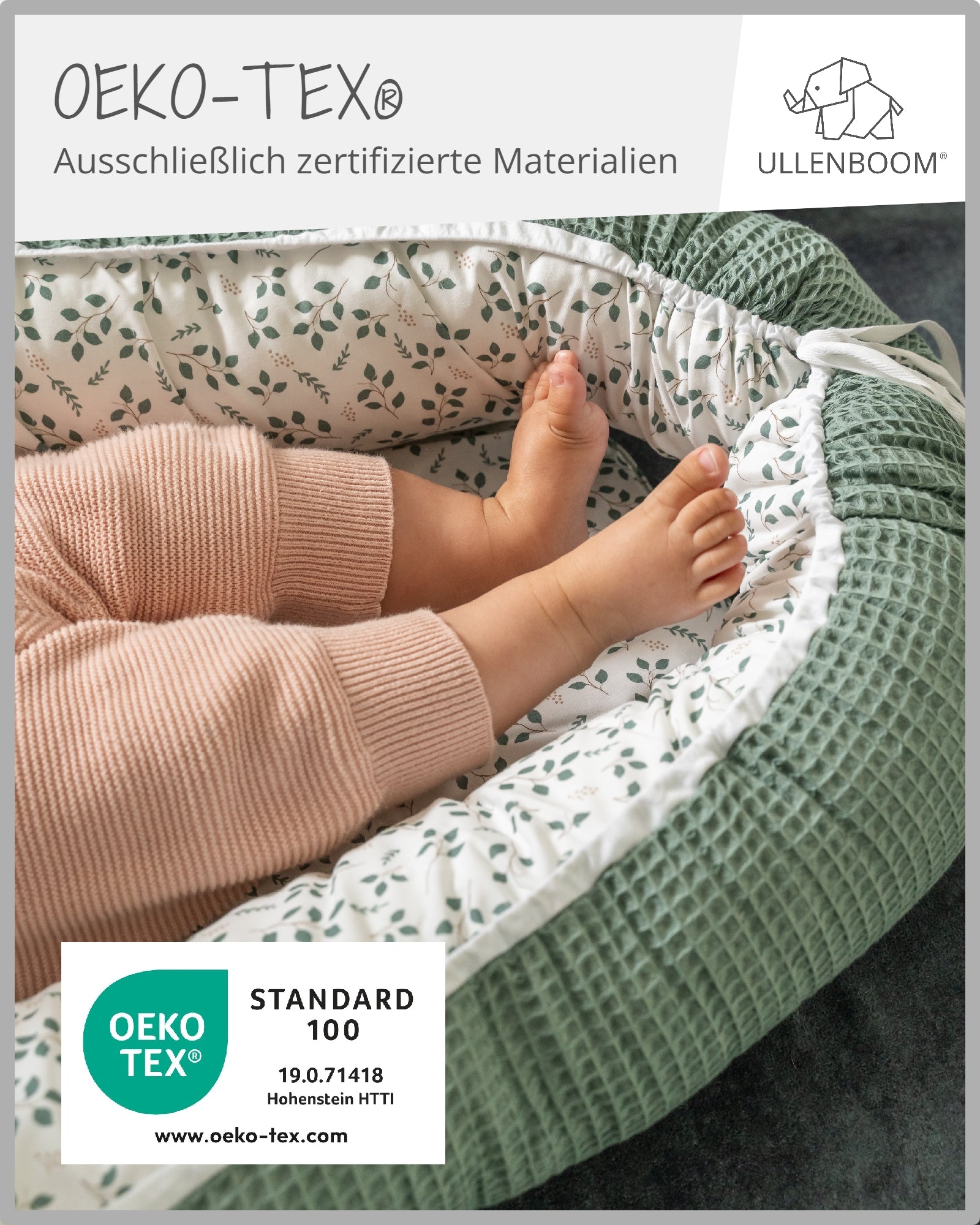 Babynest Floral Grün-ULLENBOOM Baby
