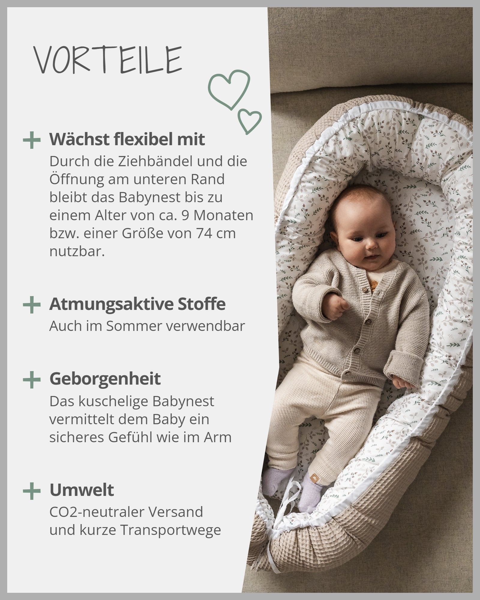 Babynest Floral Sand-ULLENBOOM Baby