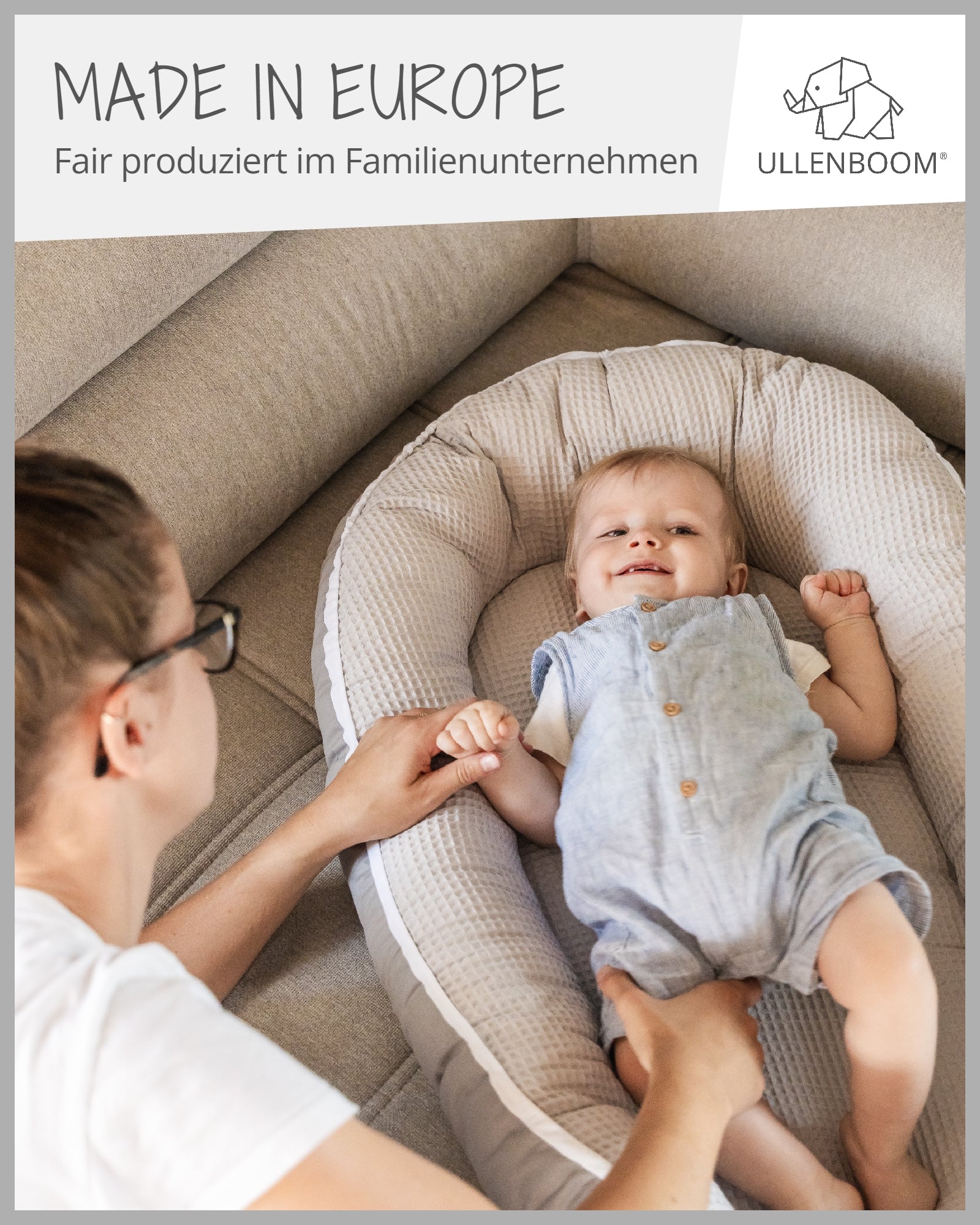 Babynest Waffelpiqué GRAU-ULLENBOOM Baby