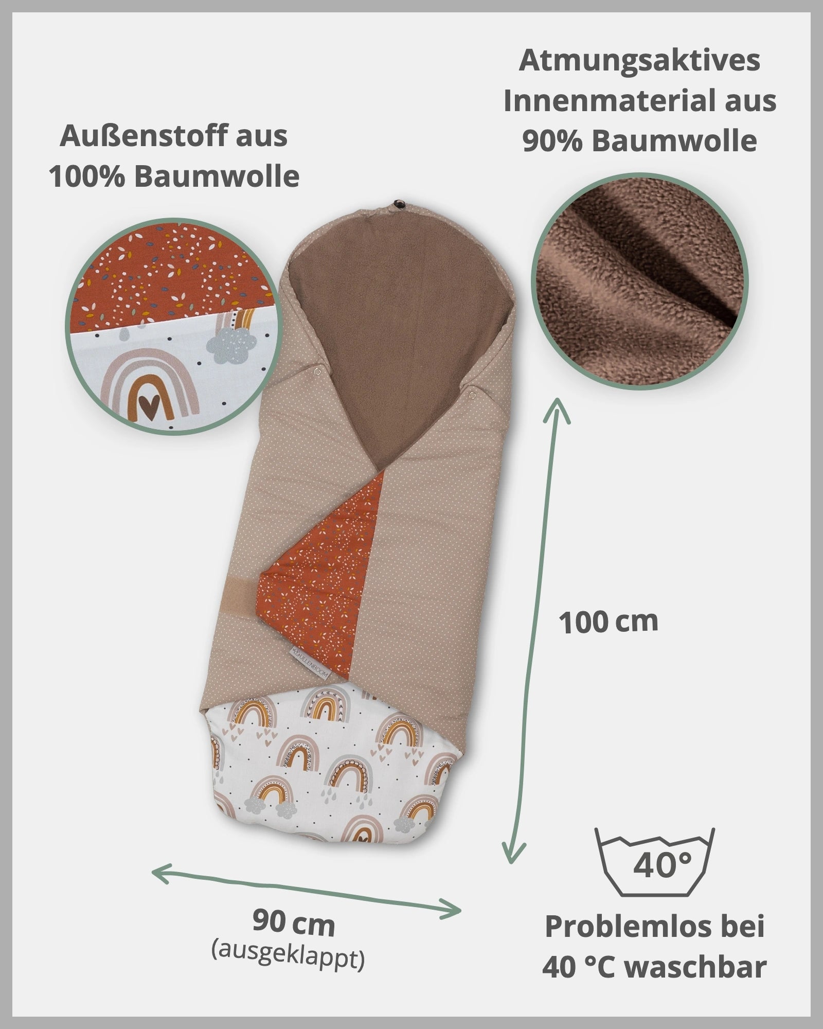 Einschlagdecke REGENBOGEN-ULLENBOOM Baby